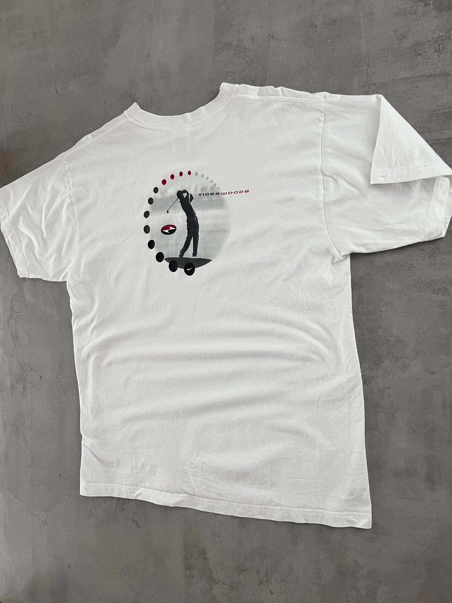 WHITE TIGER WOODS NIKE GOLF TEE - 1990S - XL