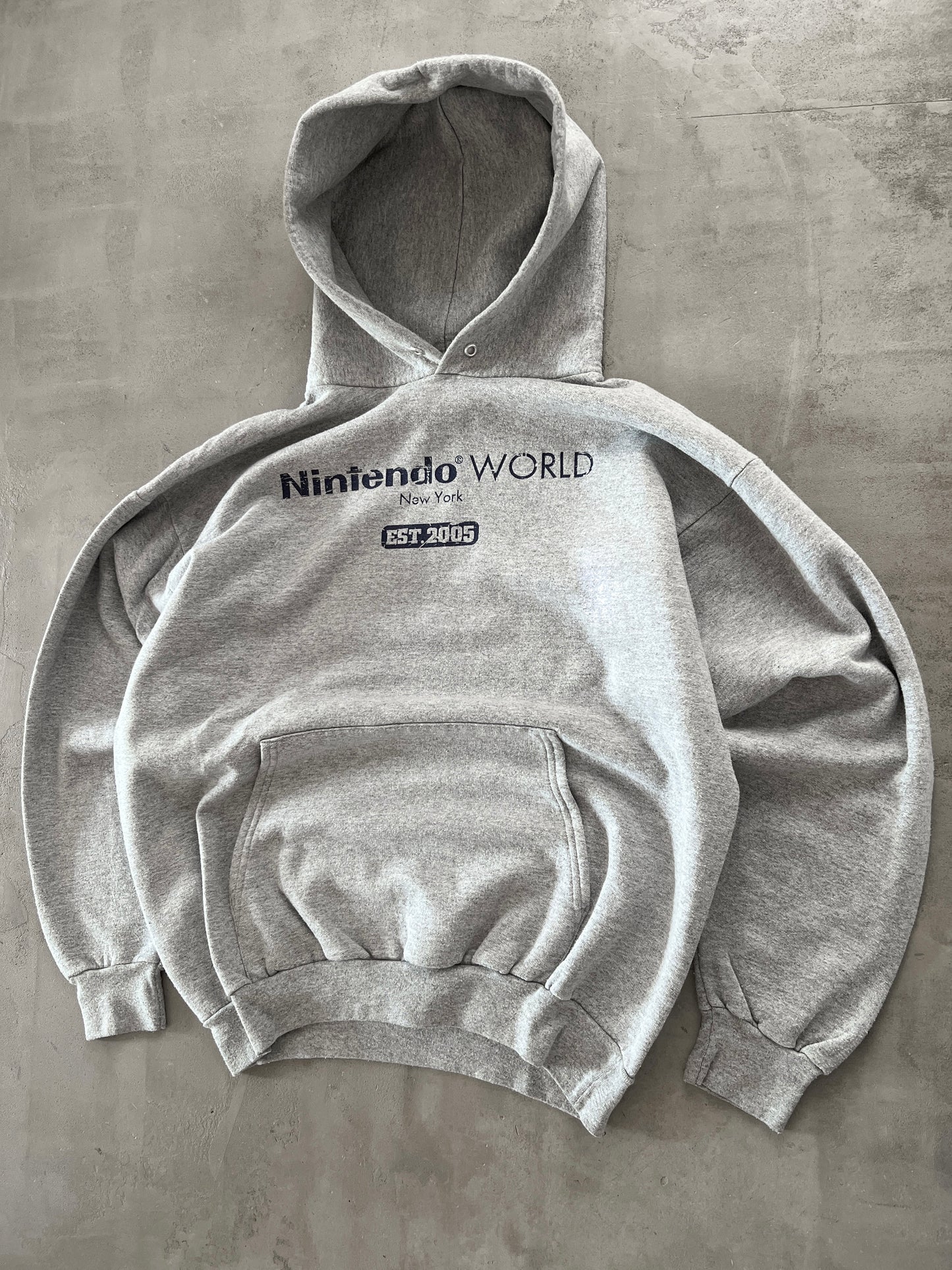 GREY NINTENDO HOODIE - 2000S - L