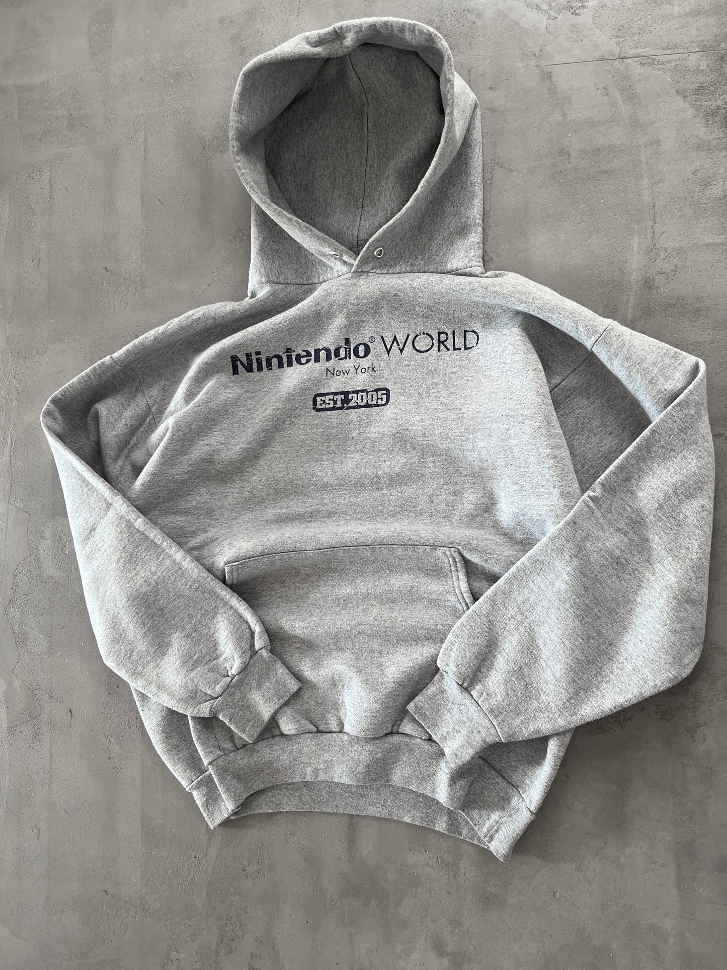 GREY NINTENDO HOODIE - 2000S - L