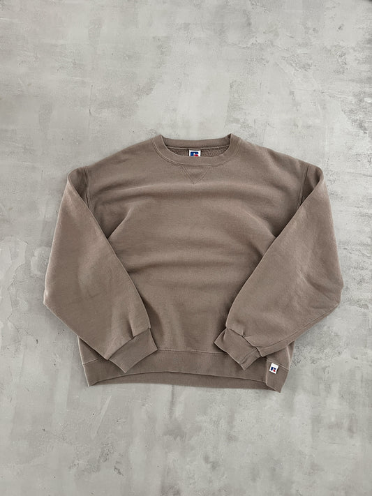 BEIGE/MOCHA RUSSELL SWEATER - 1990S - L/M