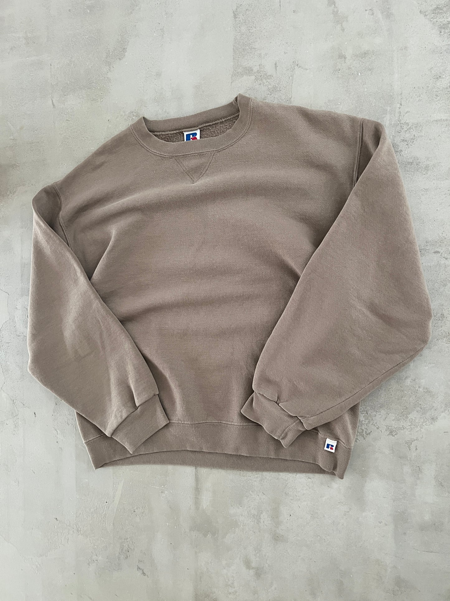 BEIGE/MOCHA RUSSELL SWEATER - 1990S - L/M
