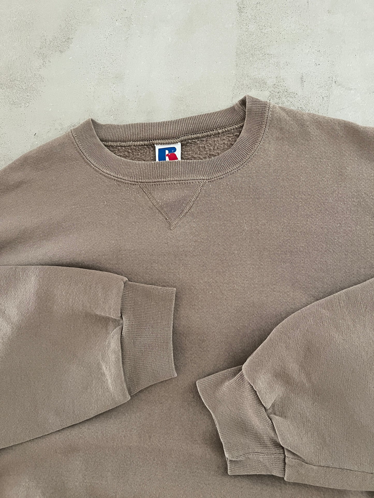 BEIGE/MOCHA RUSSELL SWEATER - 1990S - L/M