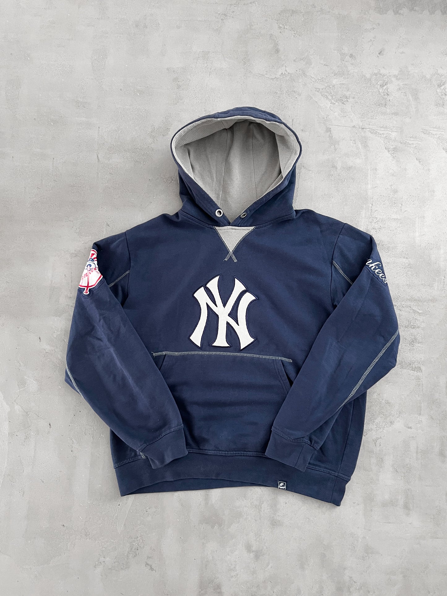 NAVY YANKEES HOODIE - 2000S - M