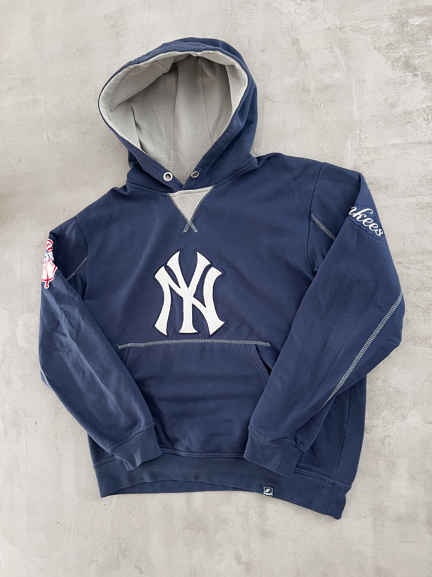 NAVY YANKEES HOODIE - 2000S - M