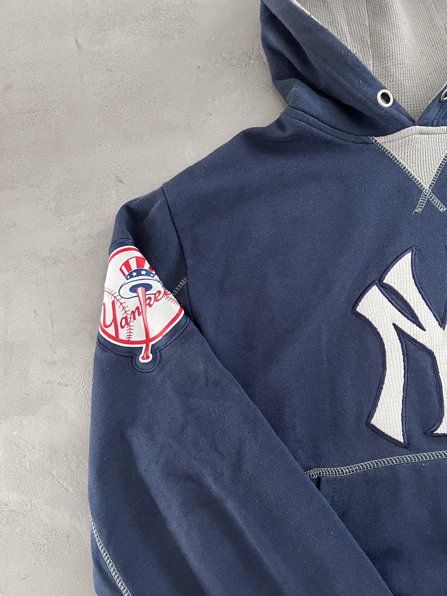 NAVY YANKEES HOODIE - 2000S - M