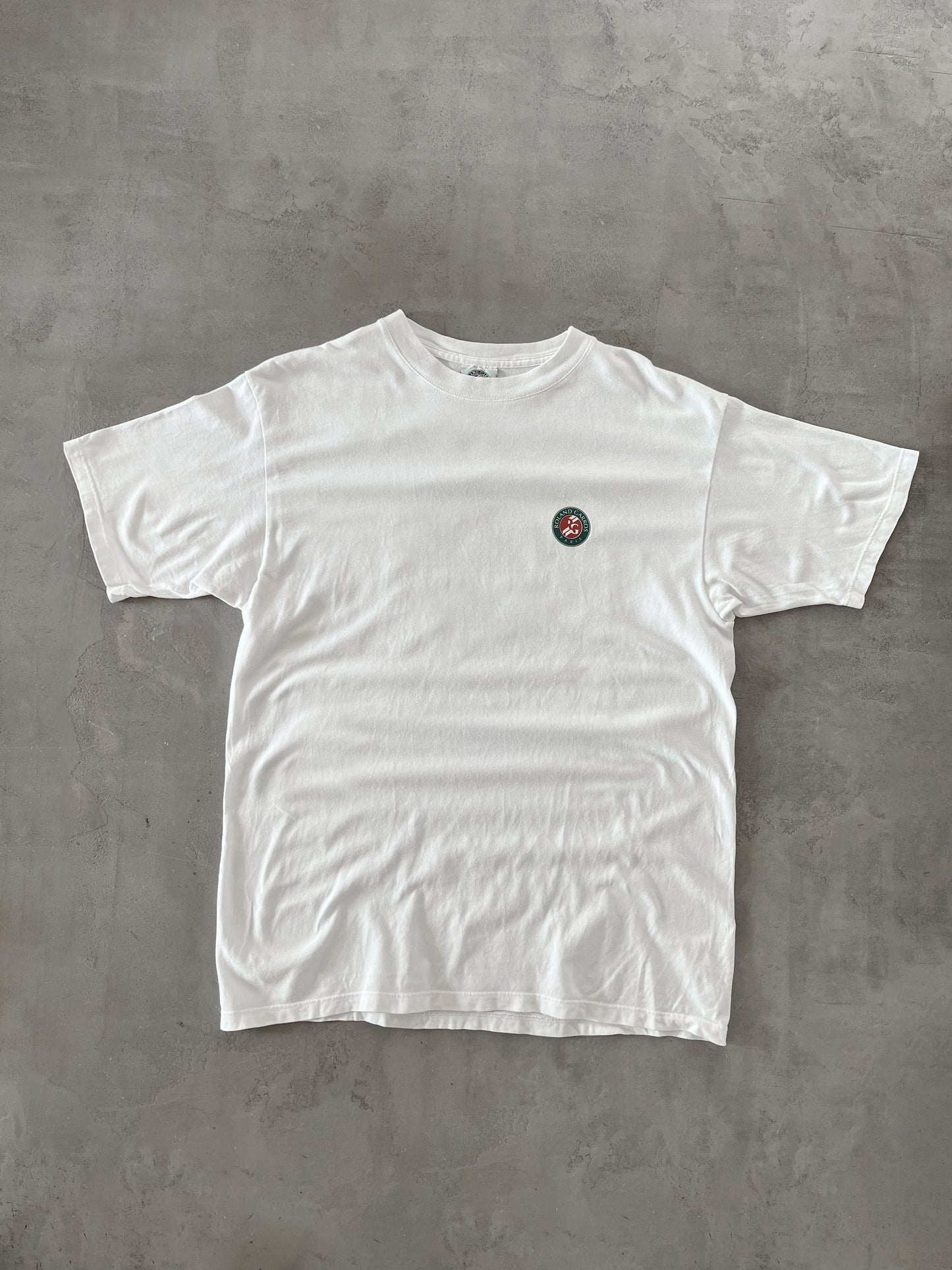 WHITE FRENCH OPEN TENNIS TEE - 1999 - L
