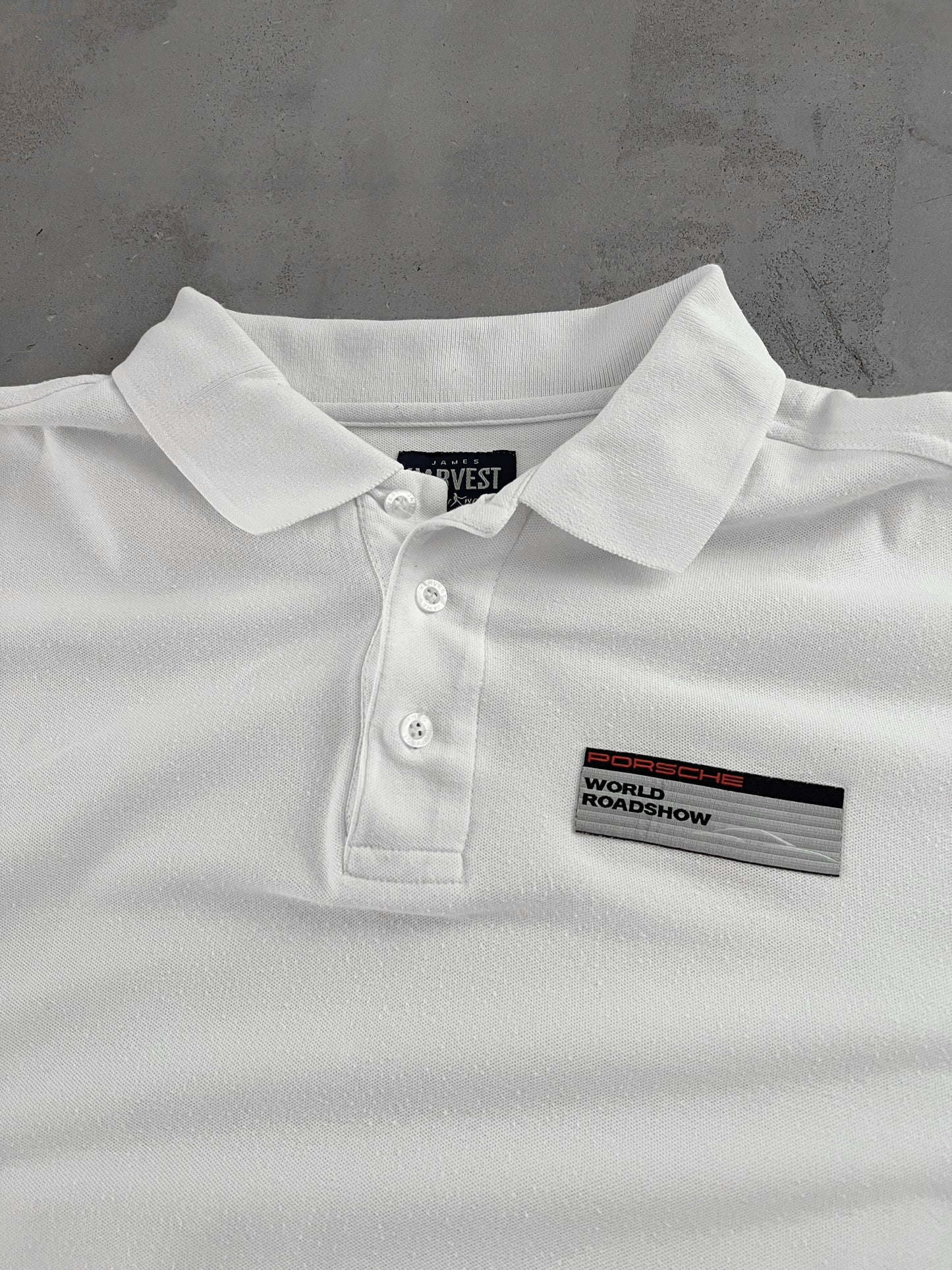 WHITE PORSCHE RACING POLO - 2000S - XL/L