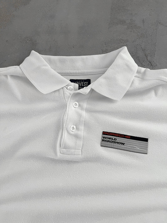 WHITE PORSCHE RACING POLO - 2000S - XL/L