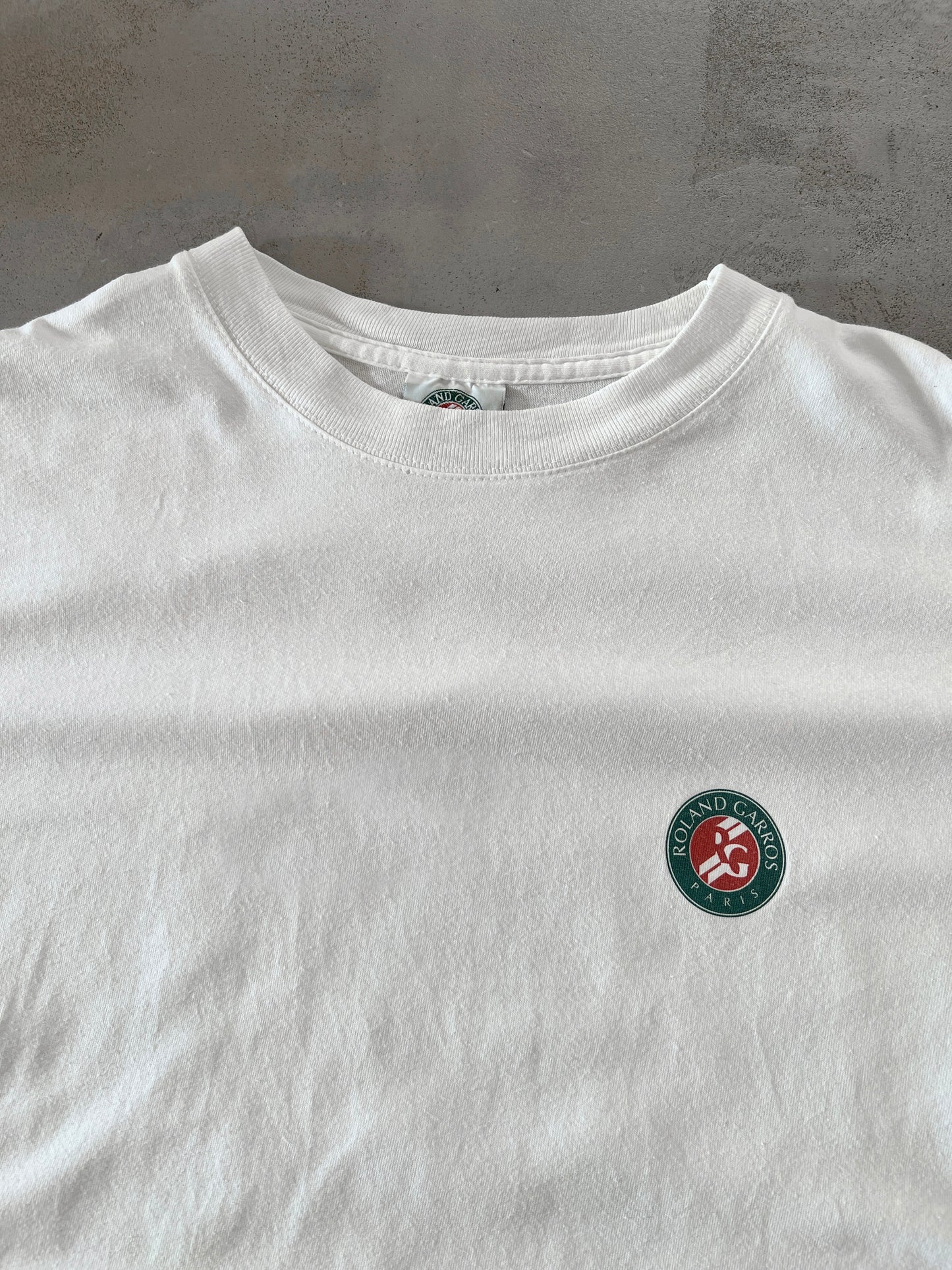 WHITE FRENCH OPEN TENNIS TEE - 1999 - L