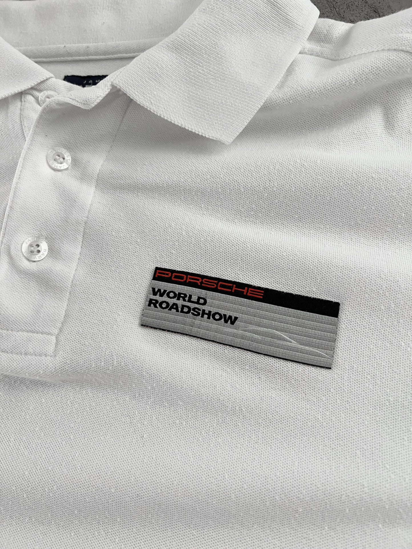 WHITE PORSCHE RACING POLO - 2000S - XL/L