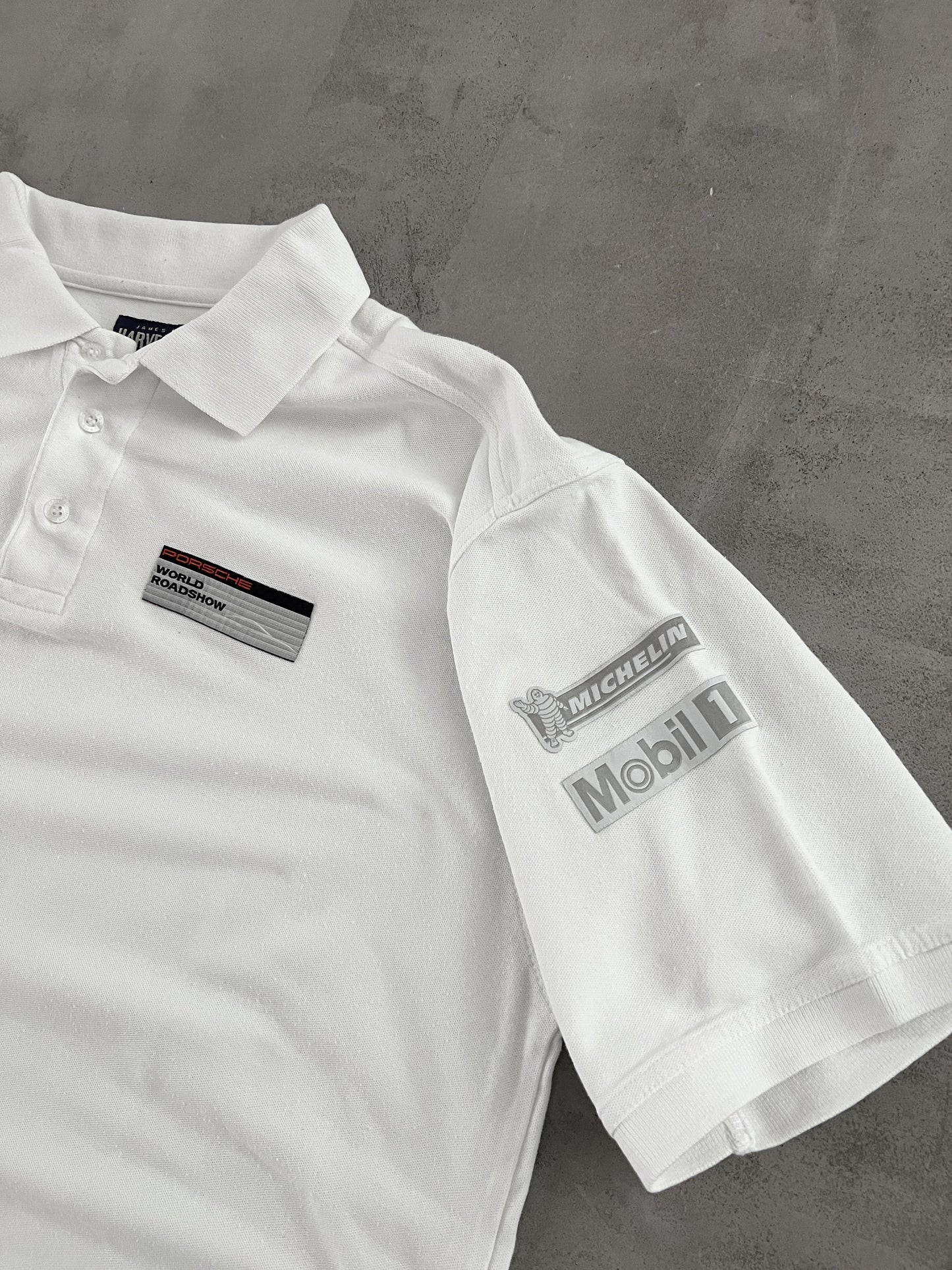 WHITE PORSCHE RACING POLO - 2000S - XL/L