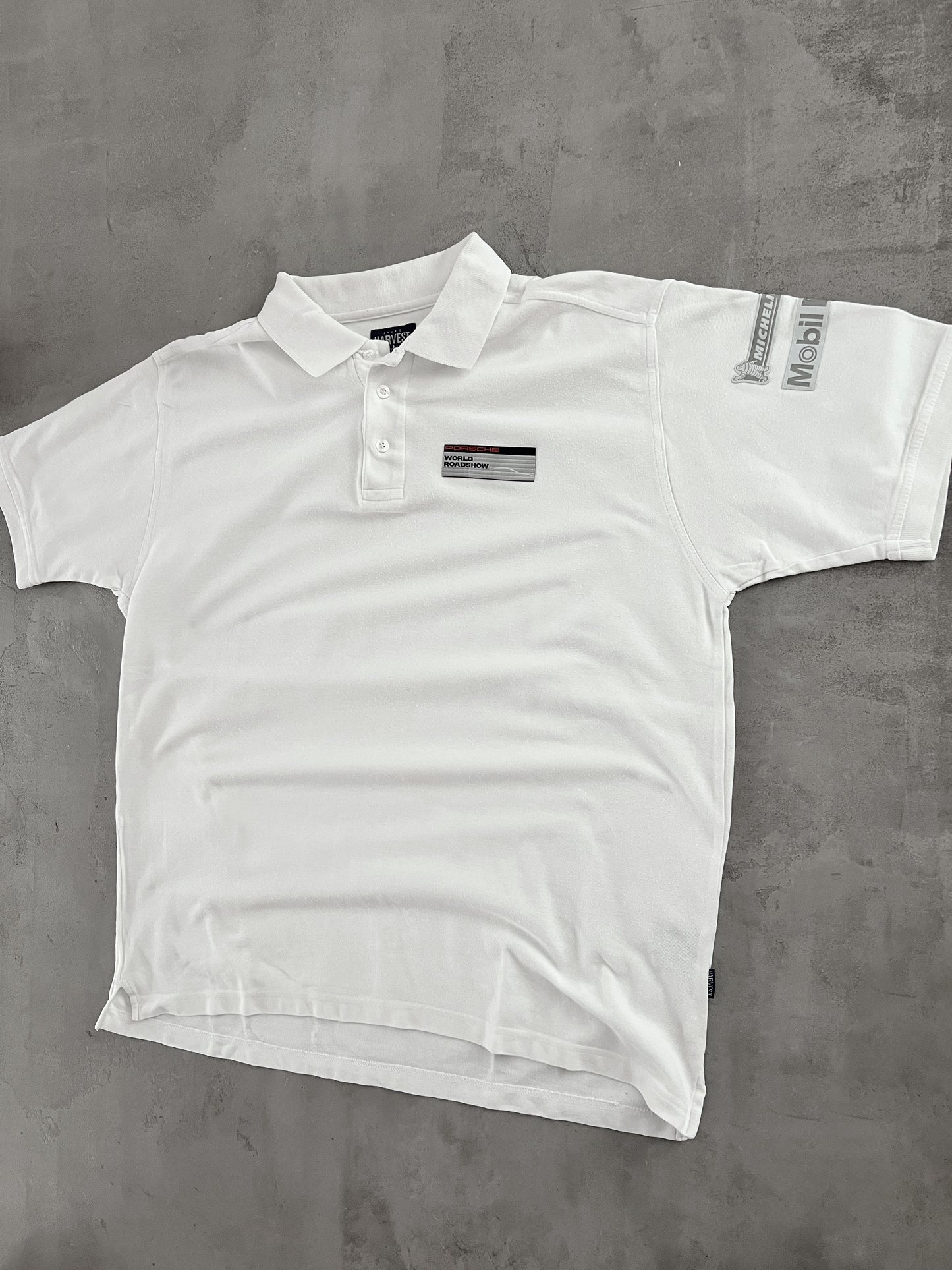 WHITE PORSCHE RACING POLO - 2000S - XL/L