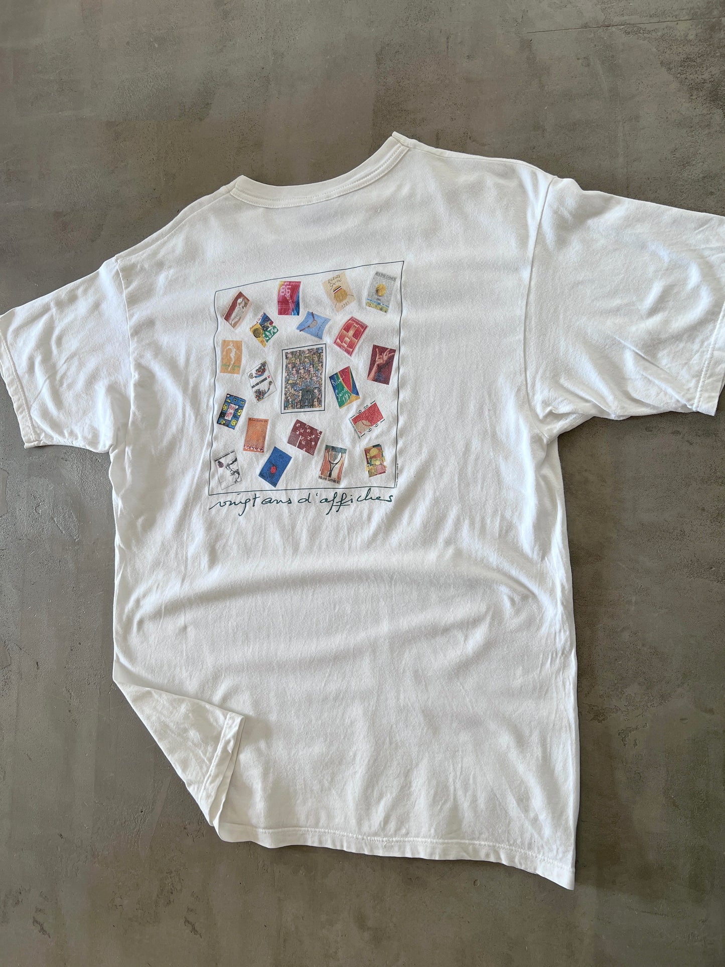 WHITE FRENCH OPEN TENNIS TEE - 1999 - L