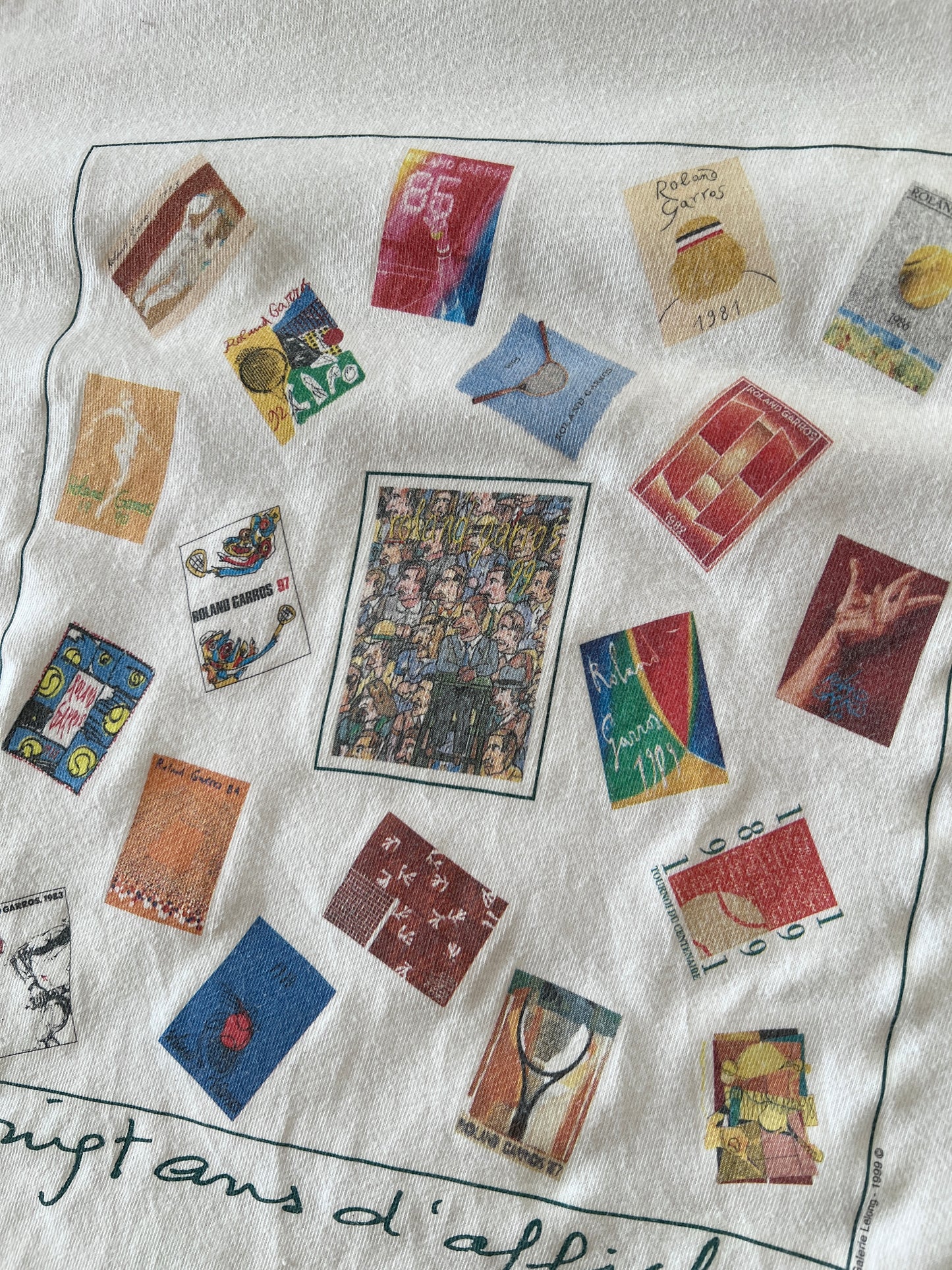 WHITE FRENCH OPEN TENNIS TEE - 1999 - L