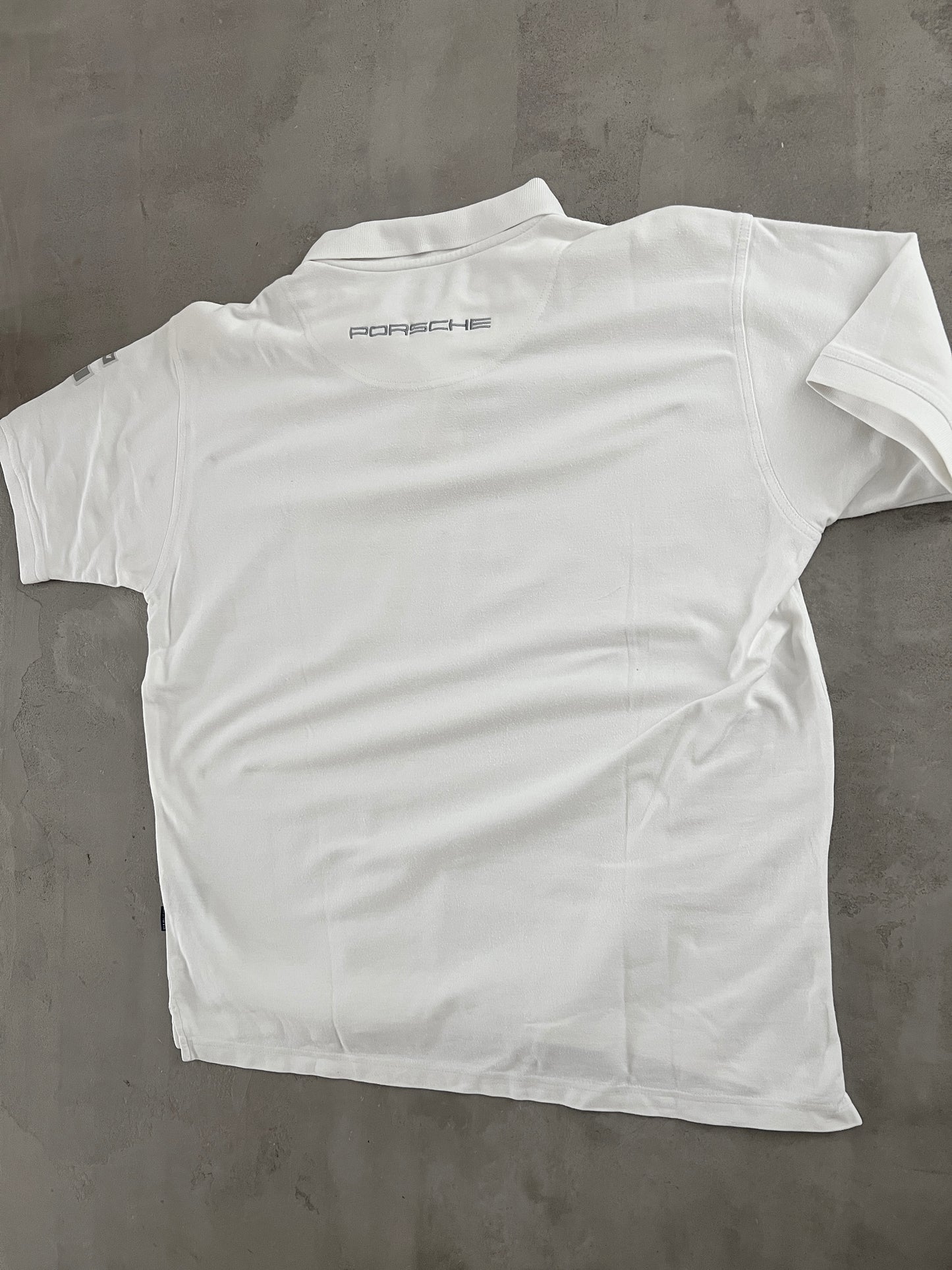 WHITE PORSCHE RACING POLO - 2000S - XL/L