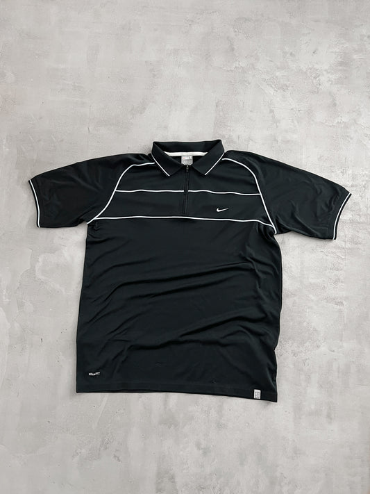 BLACK NIKE COURT POLO - 2000S - L