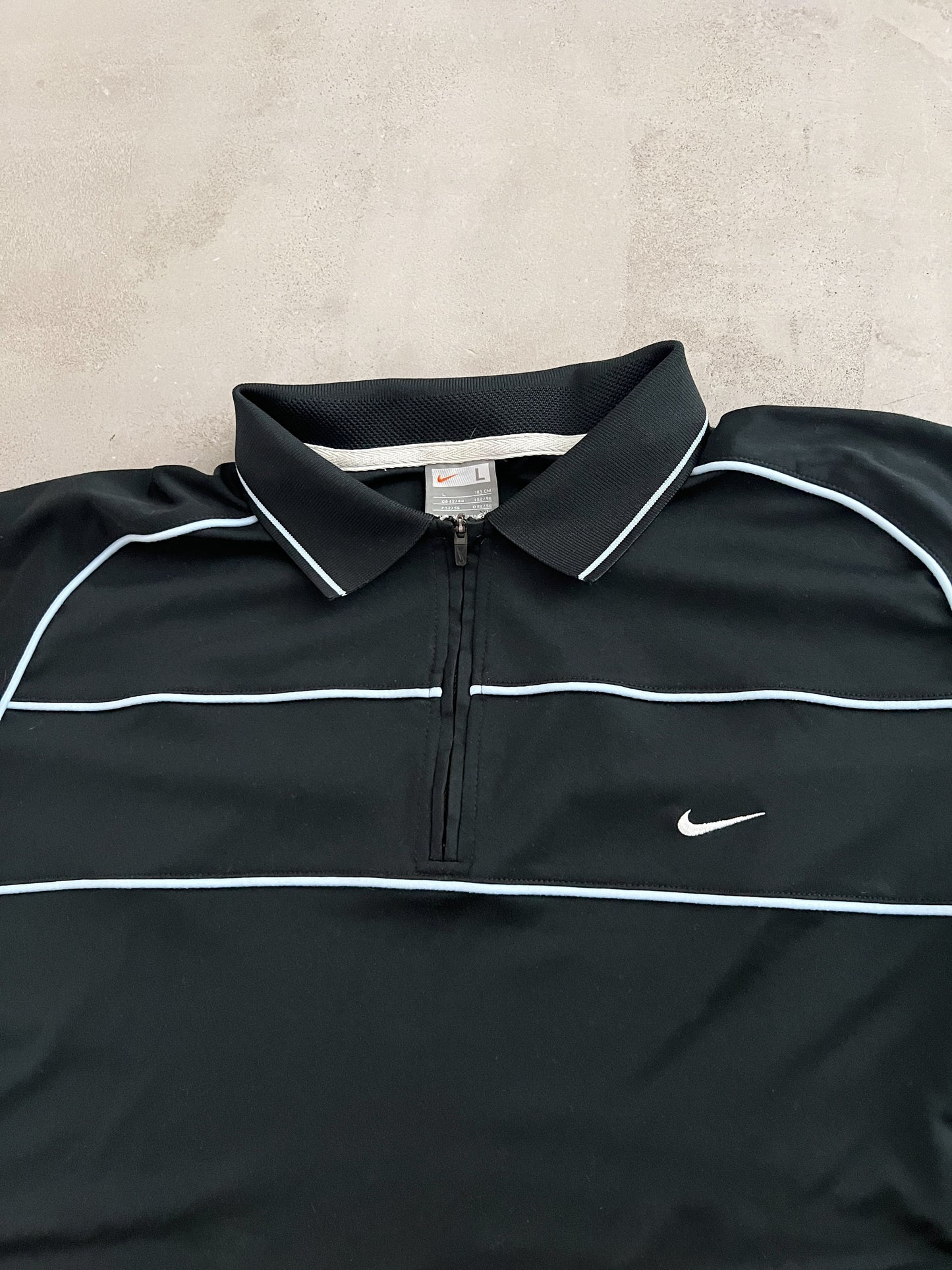 BLACK NIKE COURT POLO - 2000S - L