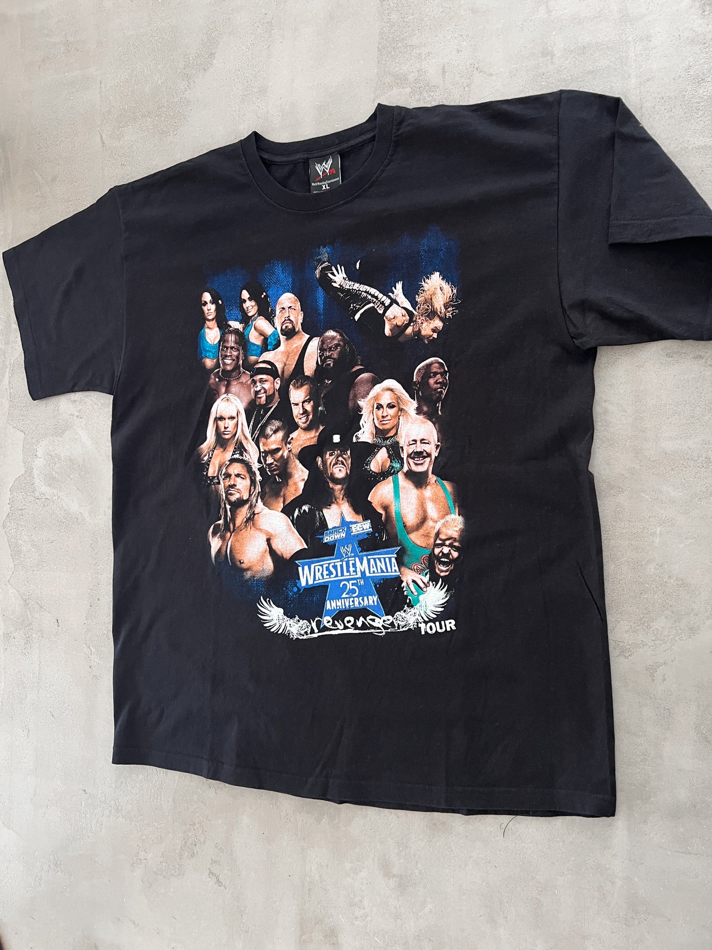 BLACK WWE WRESTING TEE - 2000S - XL