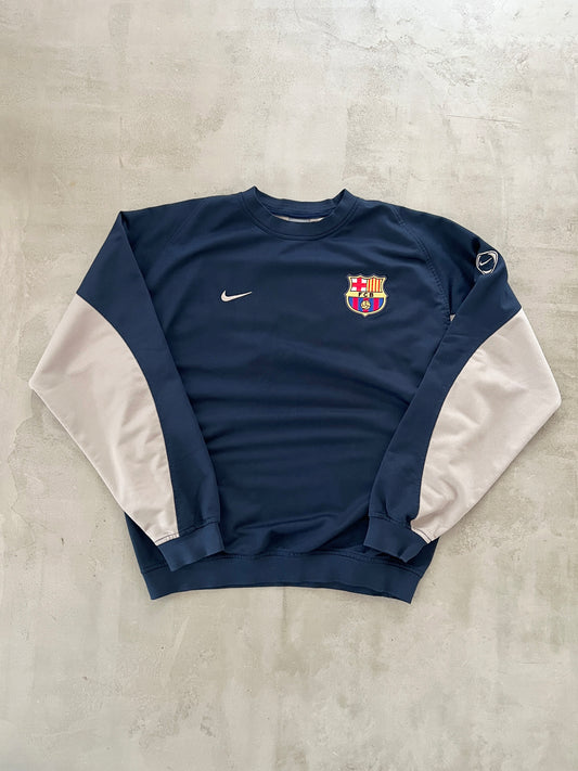 NAVY FC BARCELONA NIKE SWEATER - 2000S - M