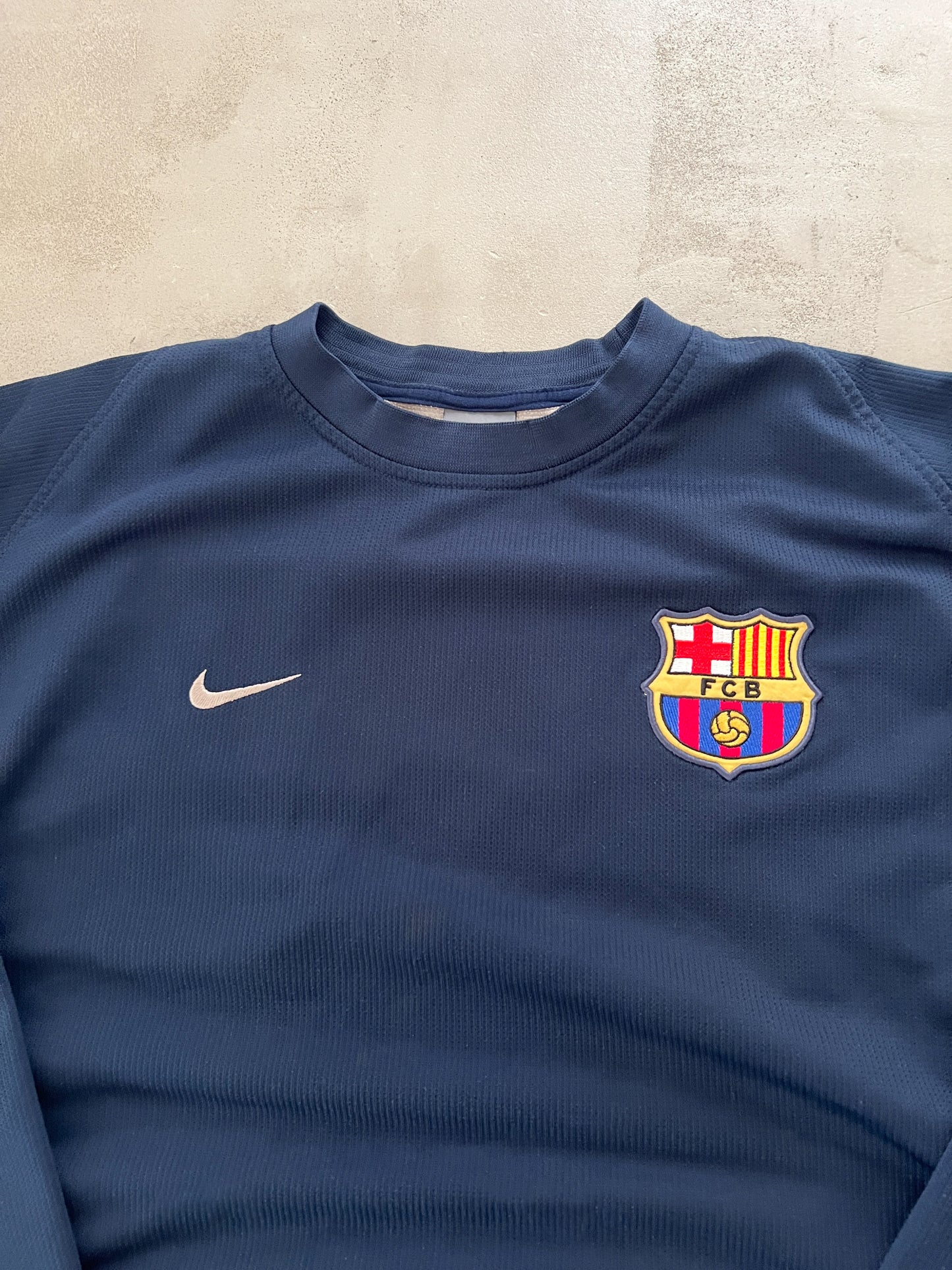 NAVY FC BARCELONA NIKE SWEATER - 2000S - M