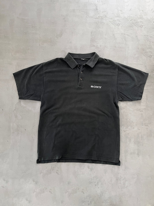 BLACK SONY POLO - 1990S - XL