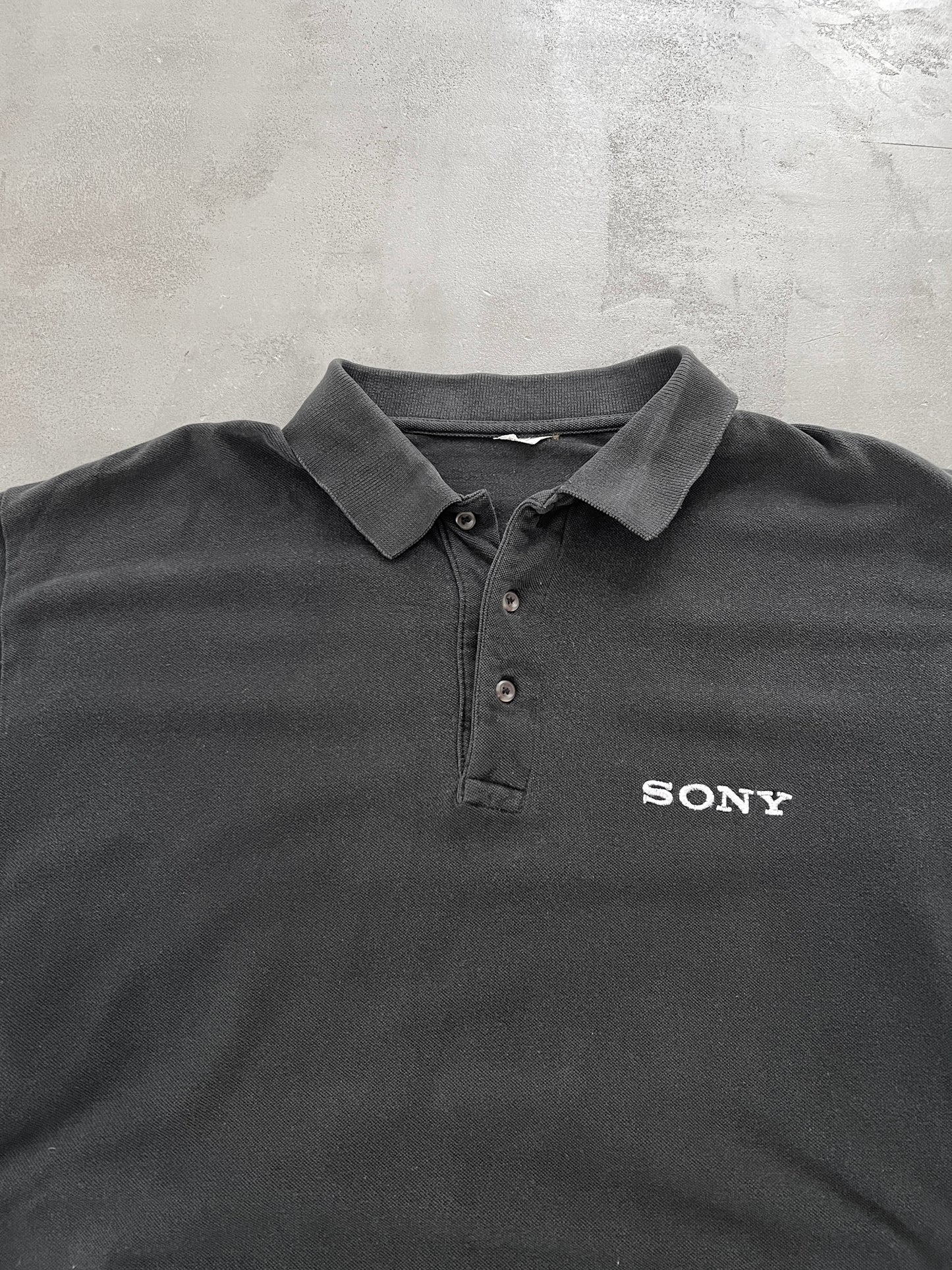 BLACK SONY POLO - 1990S - XL
