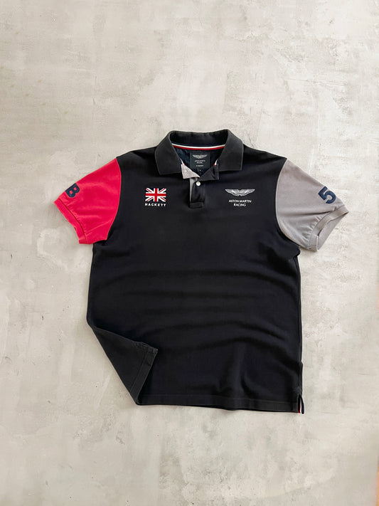 BLACK ASTON MARTIN RACING POLO - 2000S - L