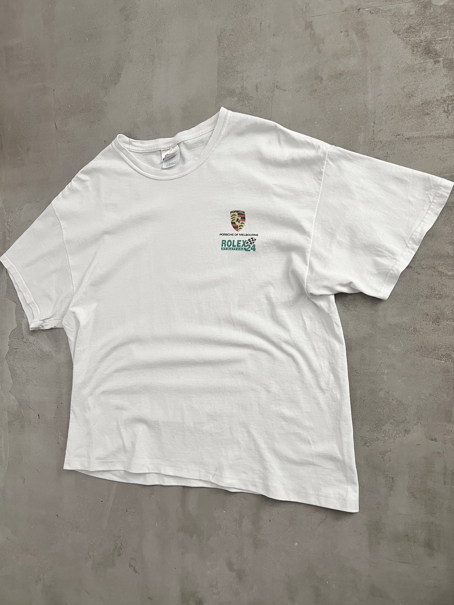 WHITE PORSCHE X ROLEX RACING TEE - 2000S - L
