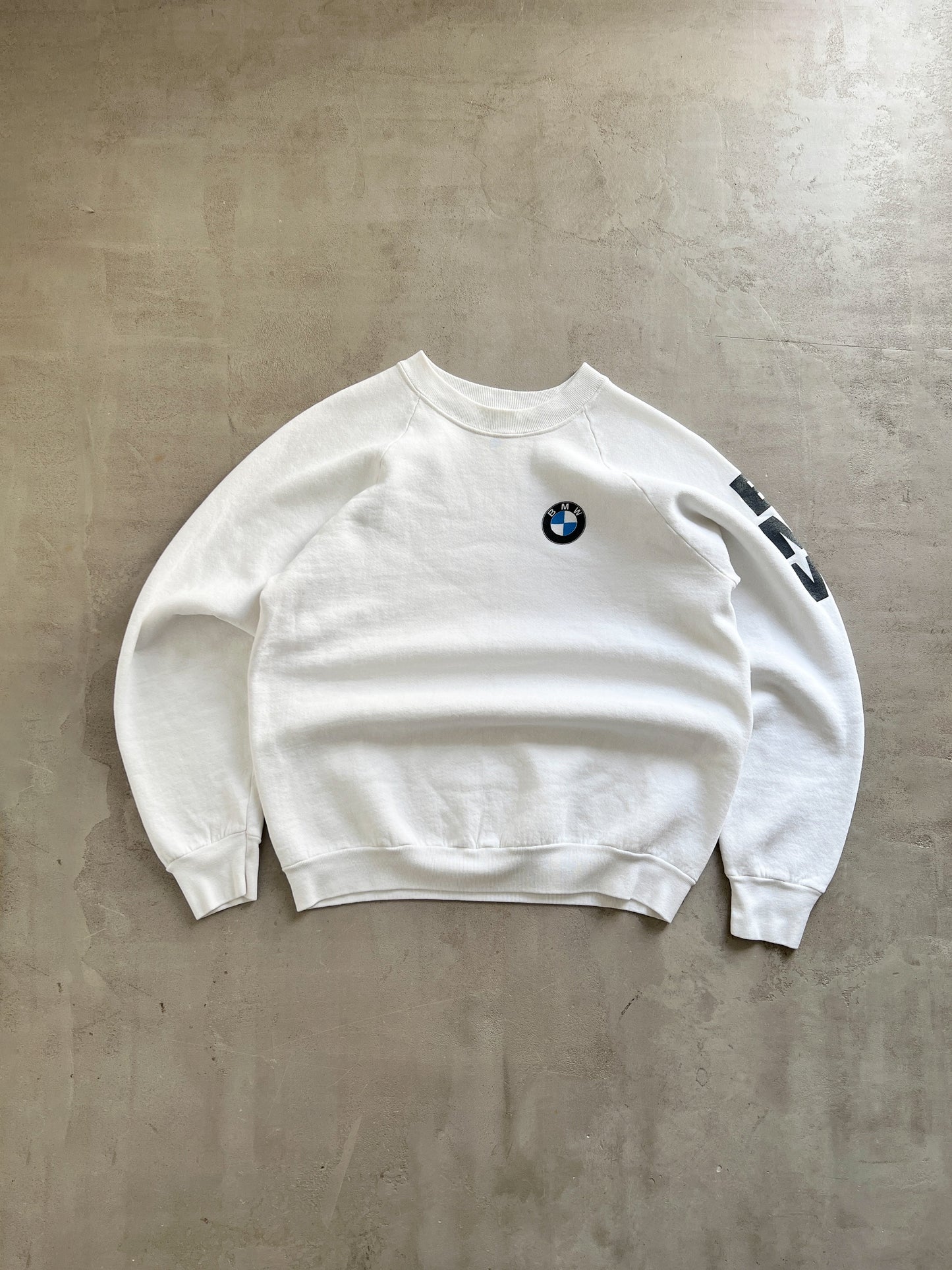 WHITE BMW SWEATER - 1990S - S/M