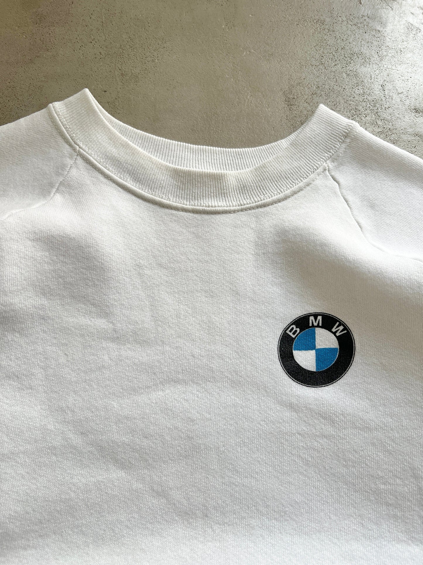 WHITE BMW SWEATER - 1990S - S/M