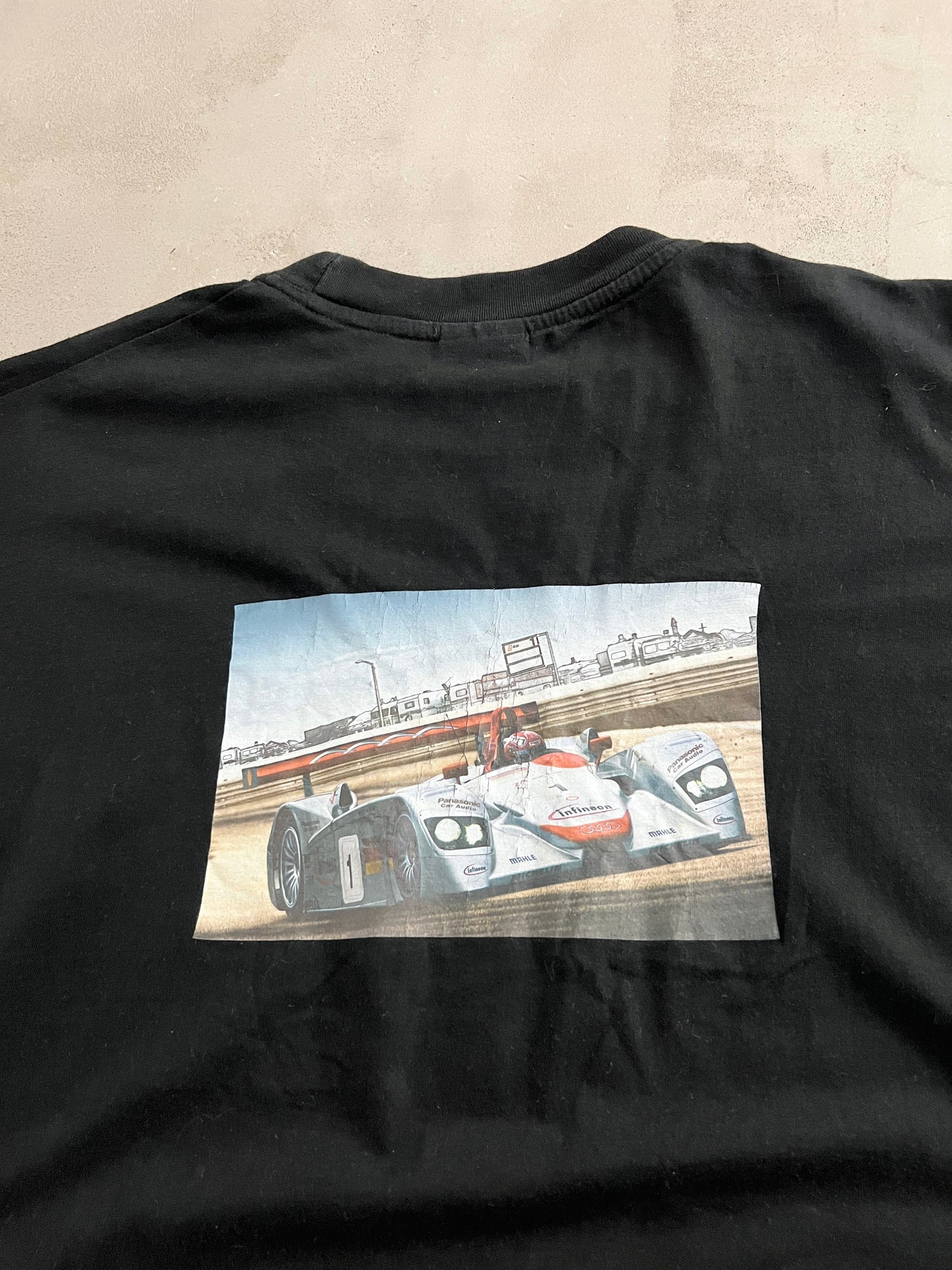 BLACK AUDI R8 LMP 24H LE MANS RACING TEE - 2000S - L