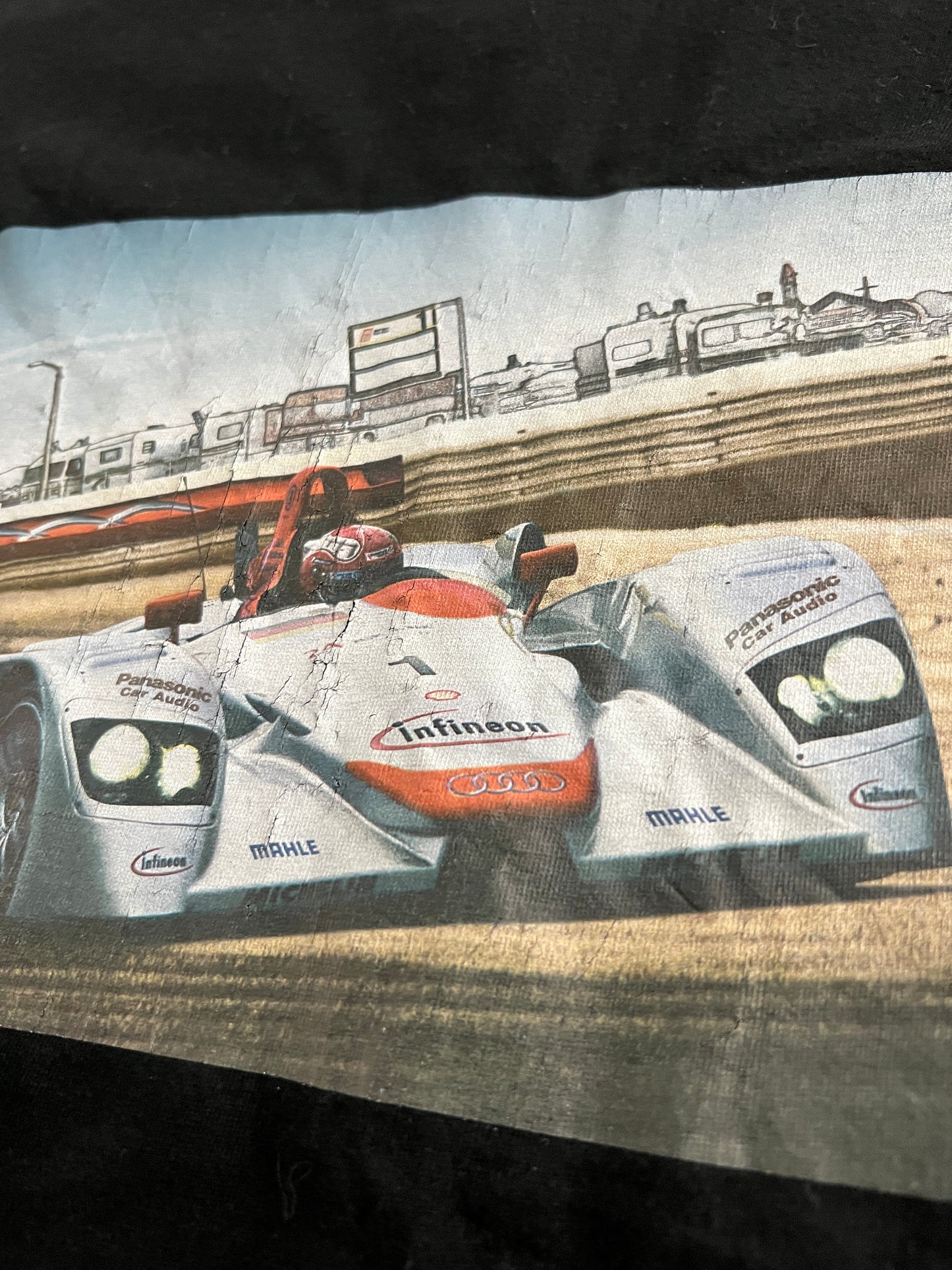 BLACK AUDI R8 LMP 24H LE MANS RACING TEE - 2000S - L