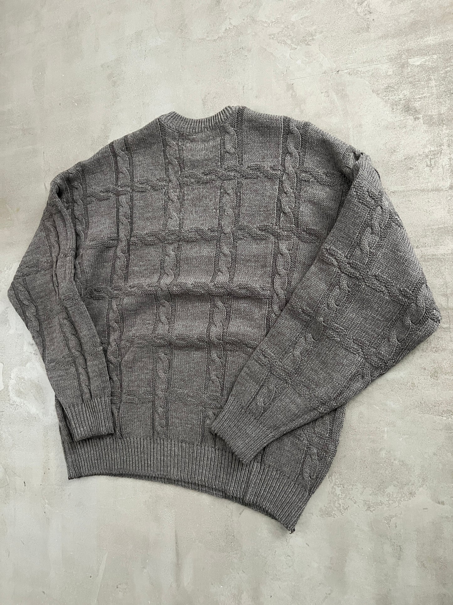 BEIGE LACOSTE KNIT SWEATER - 2000S - L