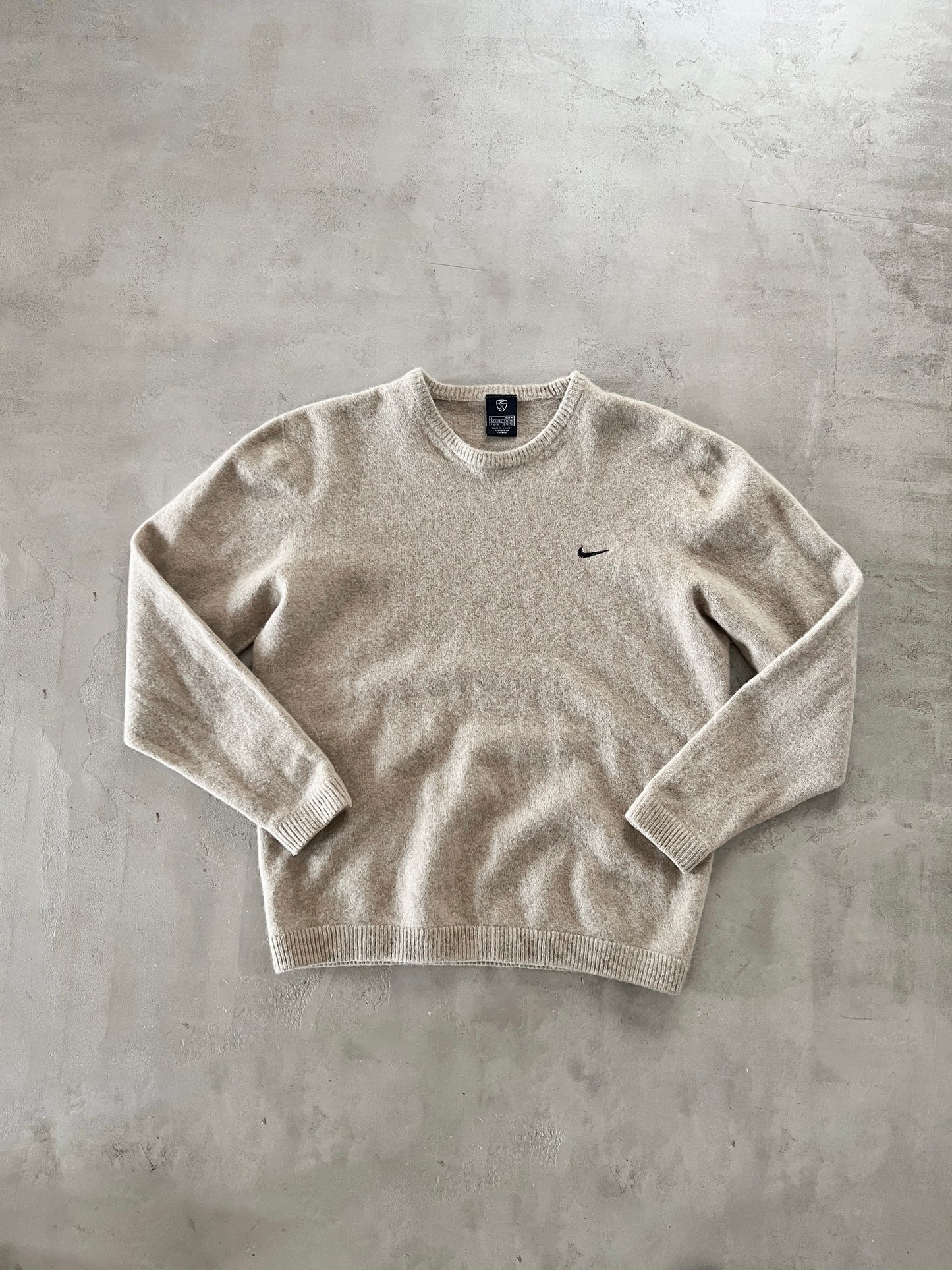 BEIGE NIKE WOOL/KNIT SWEATER - 2000S - S