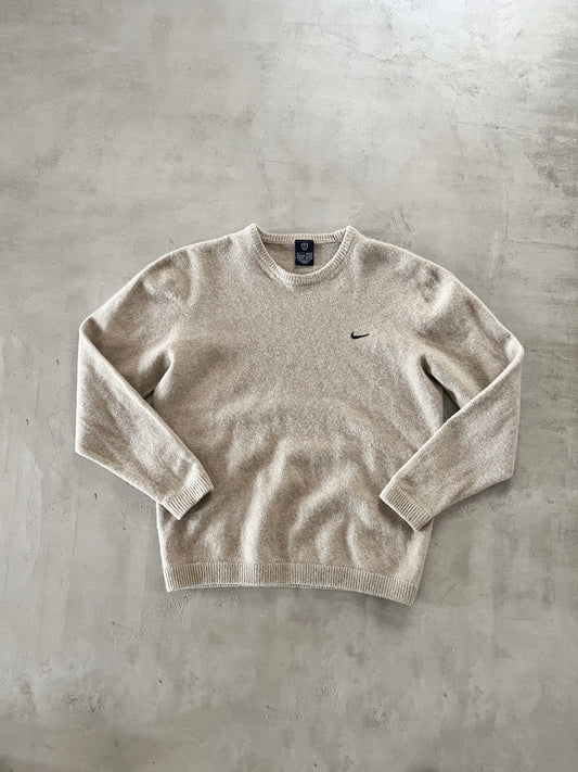 BEIGE NIKE WOOL/KNIT SWEATER - 2000S - S