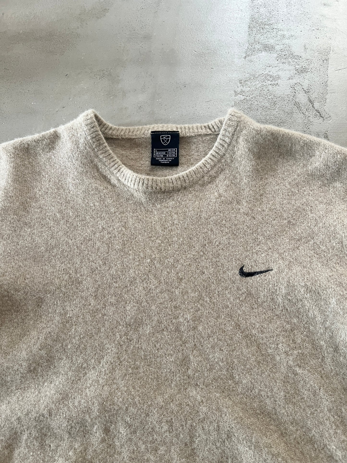 BEIGE NIKE WOOL/KNIT SWEATER - 2000S - S