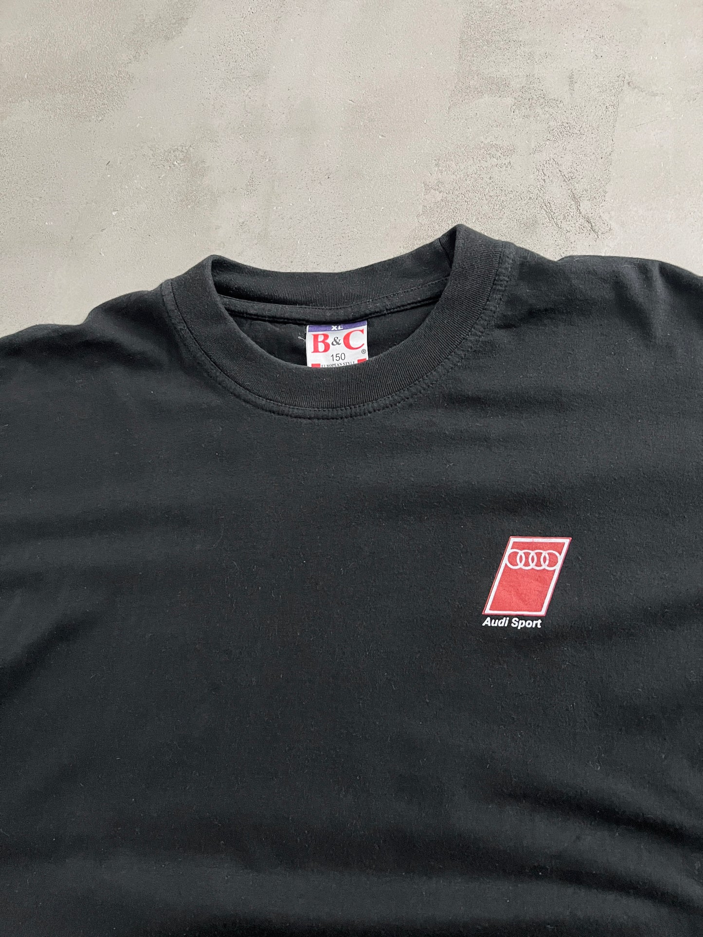 BLACK AUDI R8 LMP 24H LE MANS RACING TEE - 2000S - L