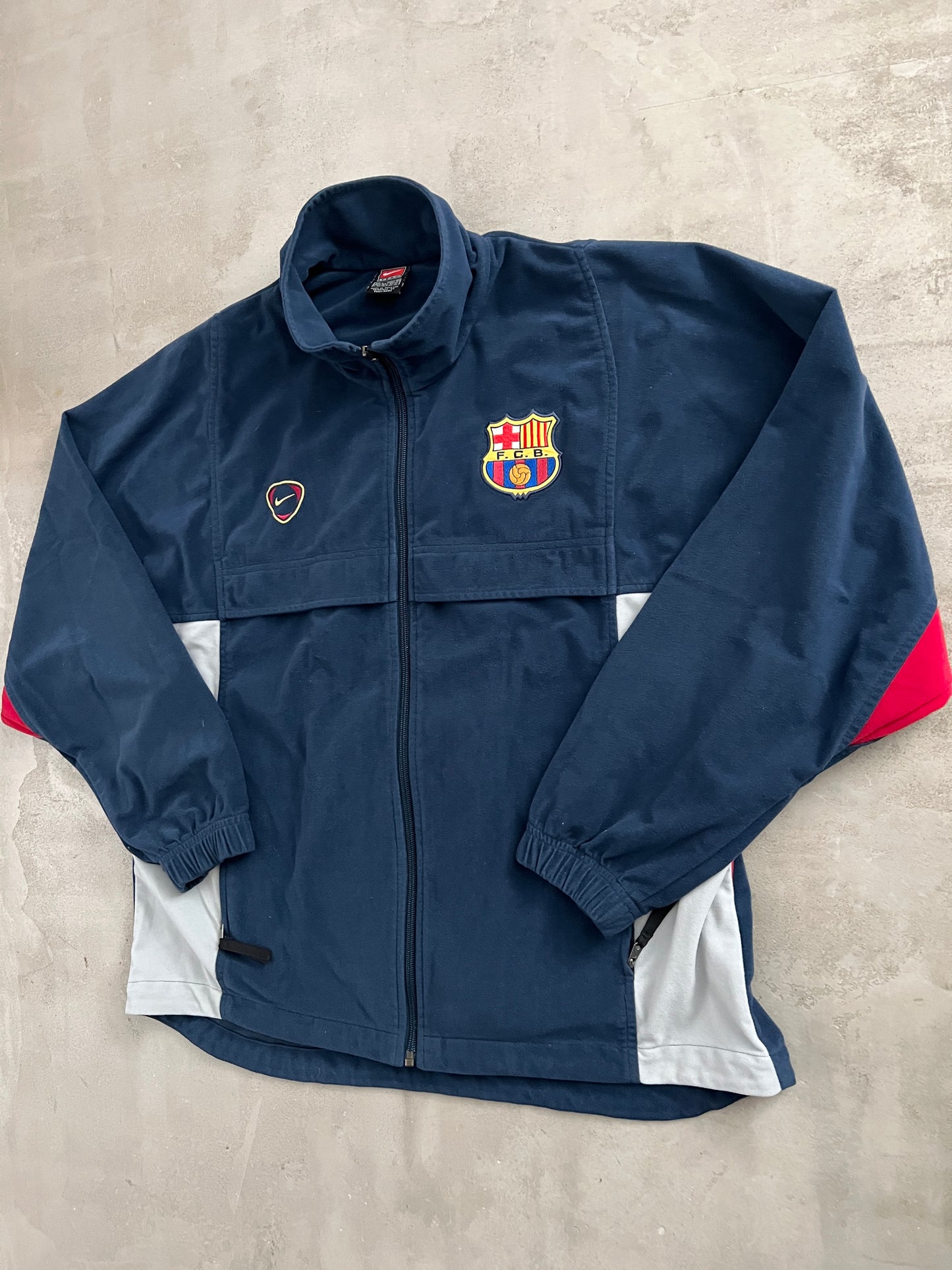 NAVY FC BARCELONA NIKE JACKET - 2000S - XL
