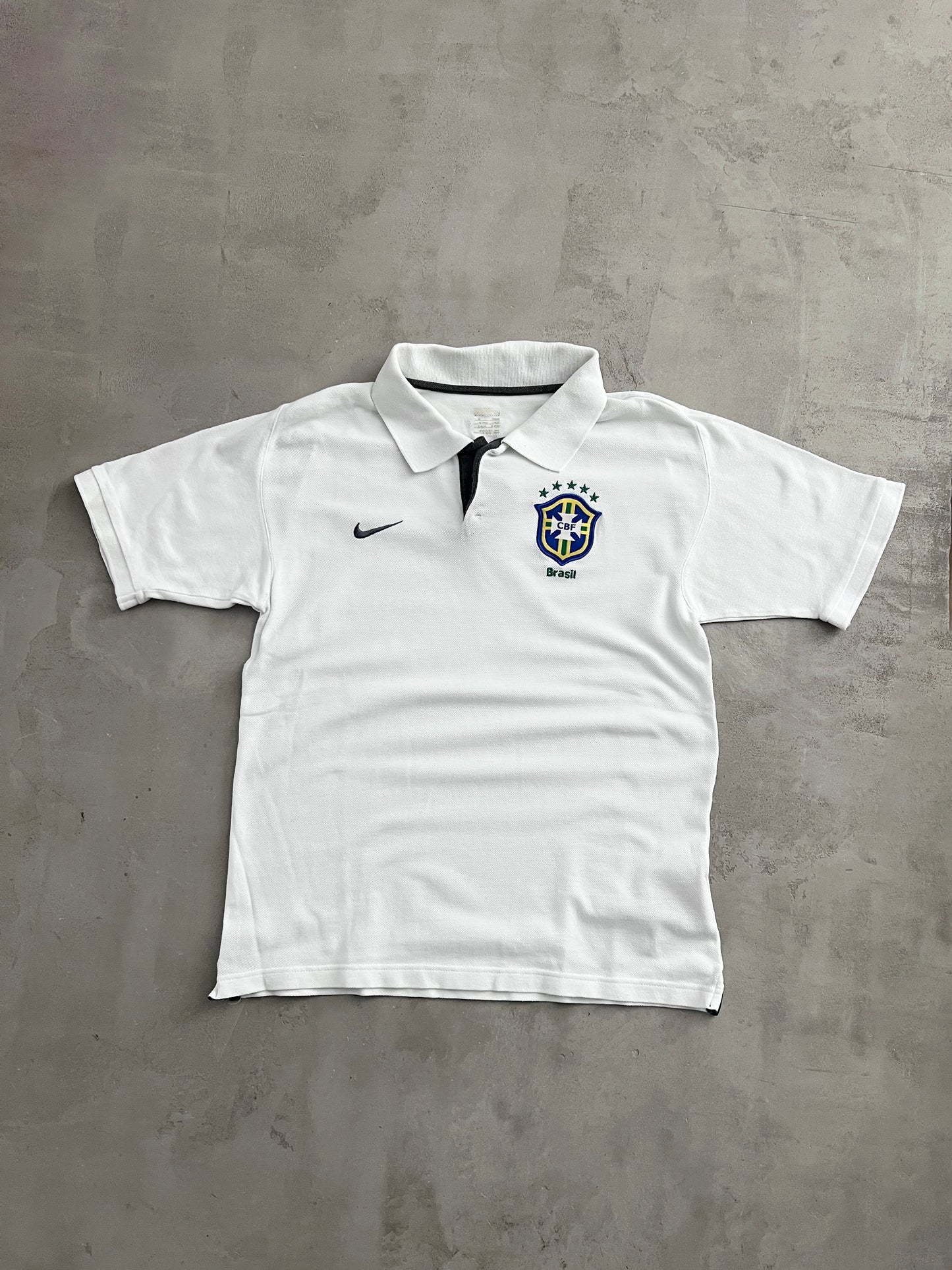 WHITE BRAZIL NIKE POLO - 2000S - S