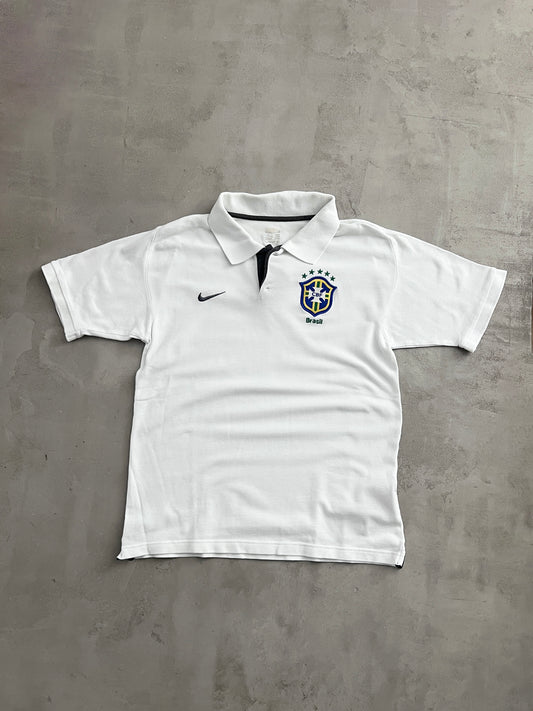 WHITE BRAZIL NIKE POLO - 2000S - S