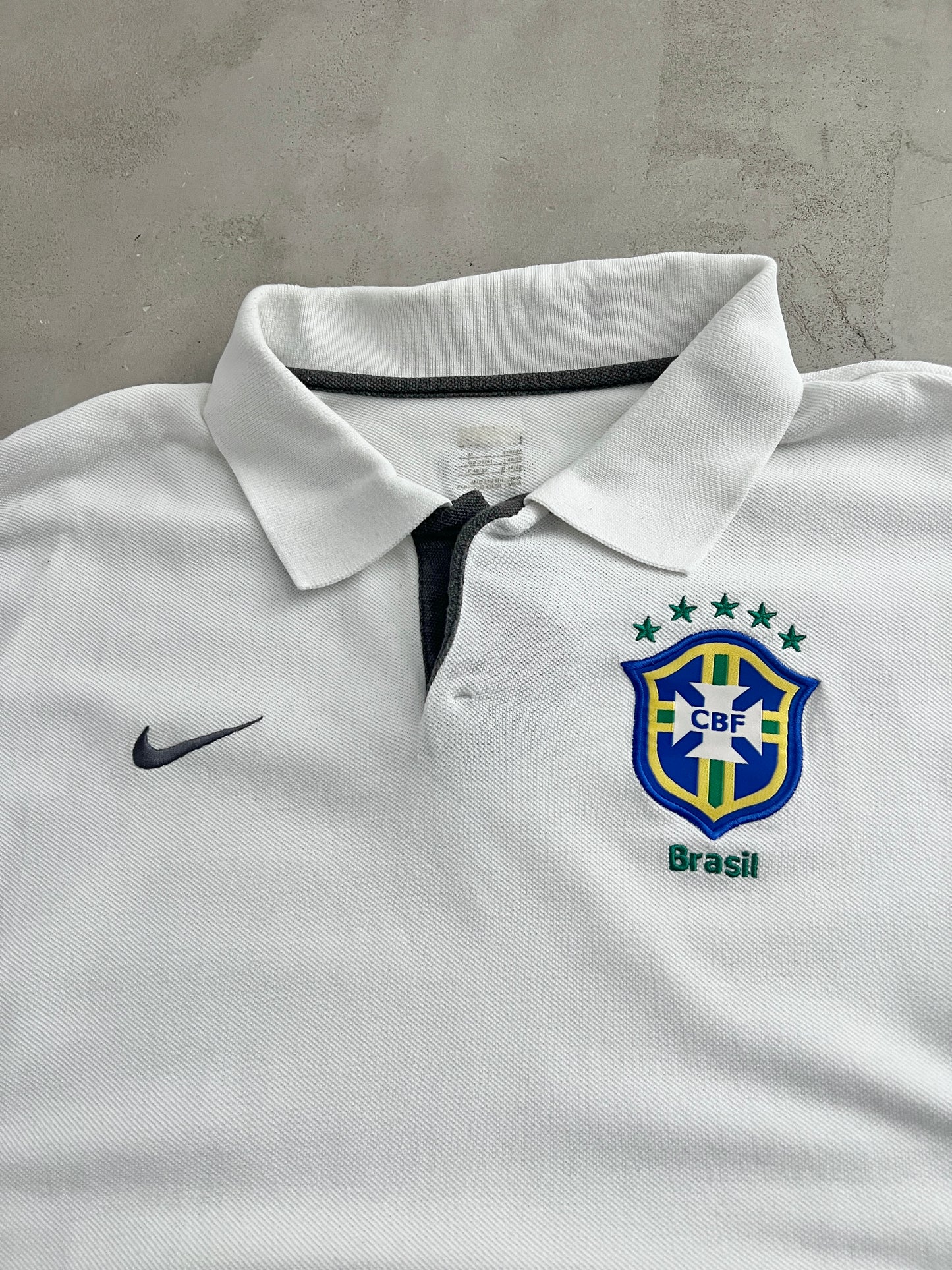 WHITE BRAZIL NIKE POLO - 2000S - S