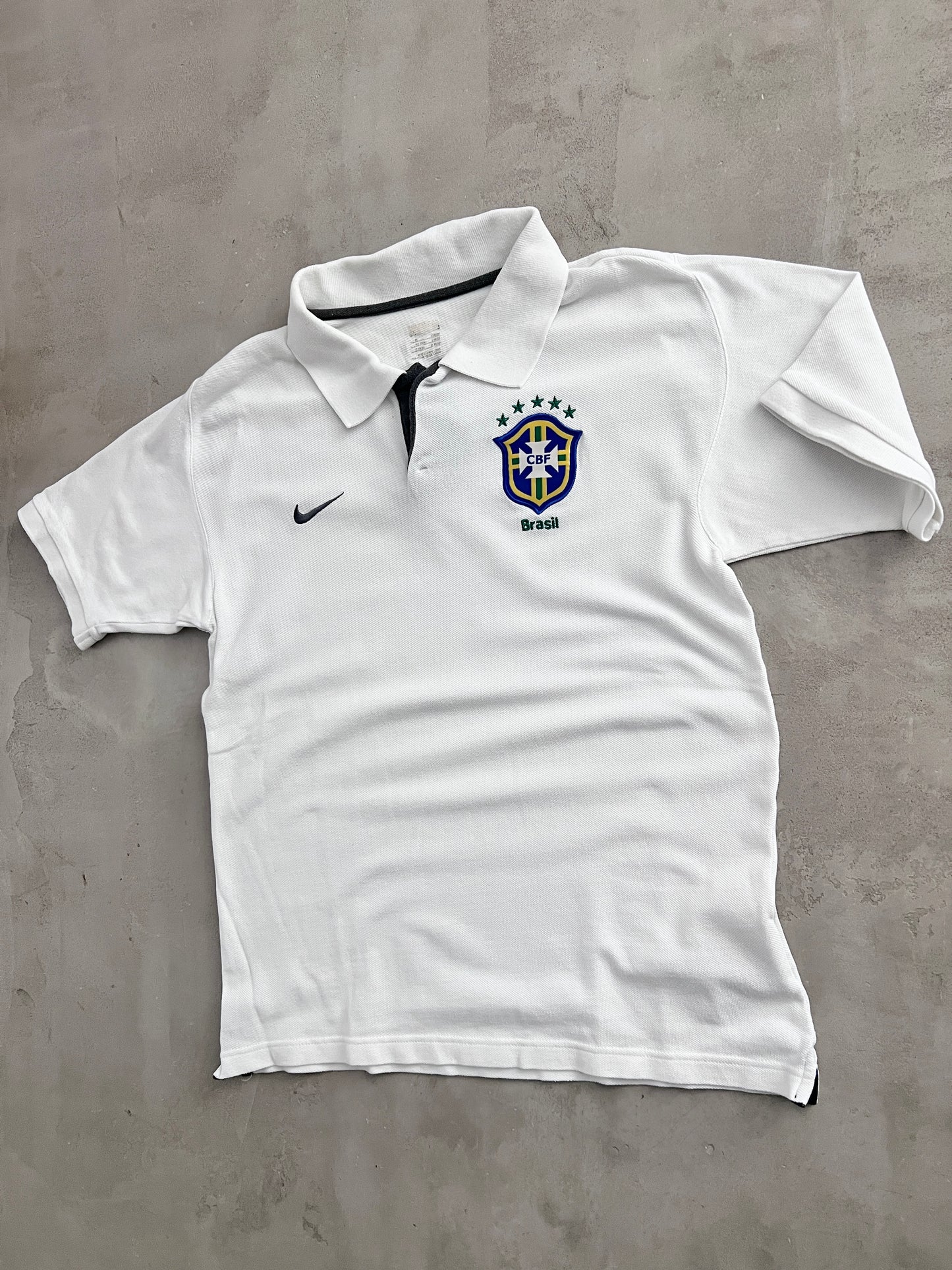 WHITE BRAZIL NIKE POLO - 2000S - S