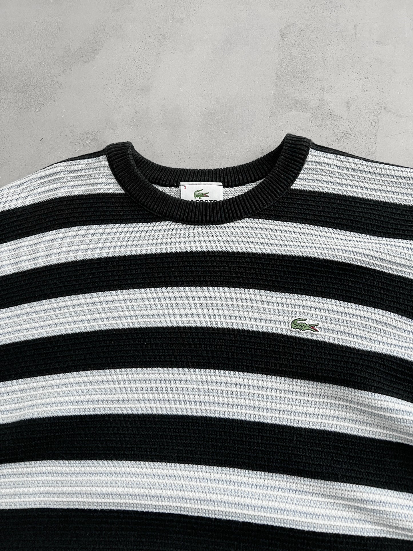 BABY BLUE/NAVY LACOSTE KNIT - 2000S - S/M