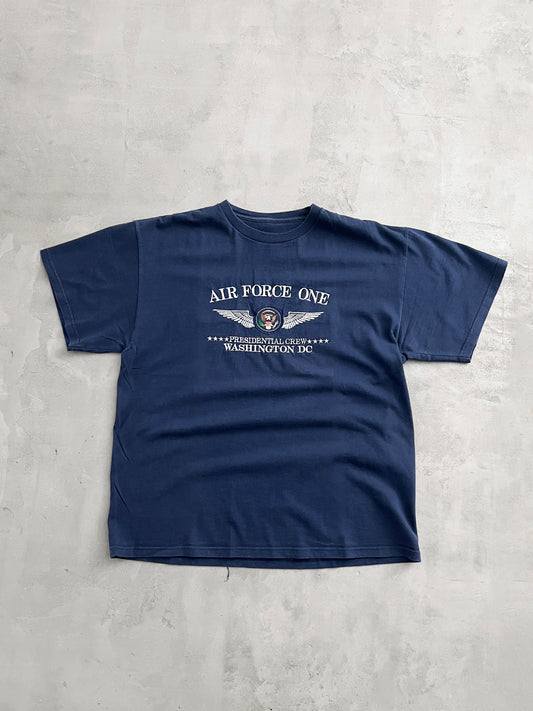 NAVY AIR FORCE ONE TEE - 1990S - L/M