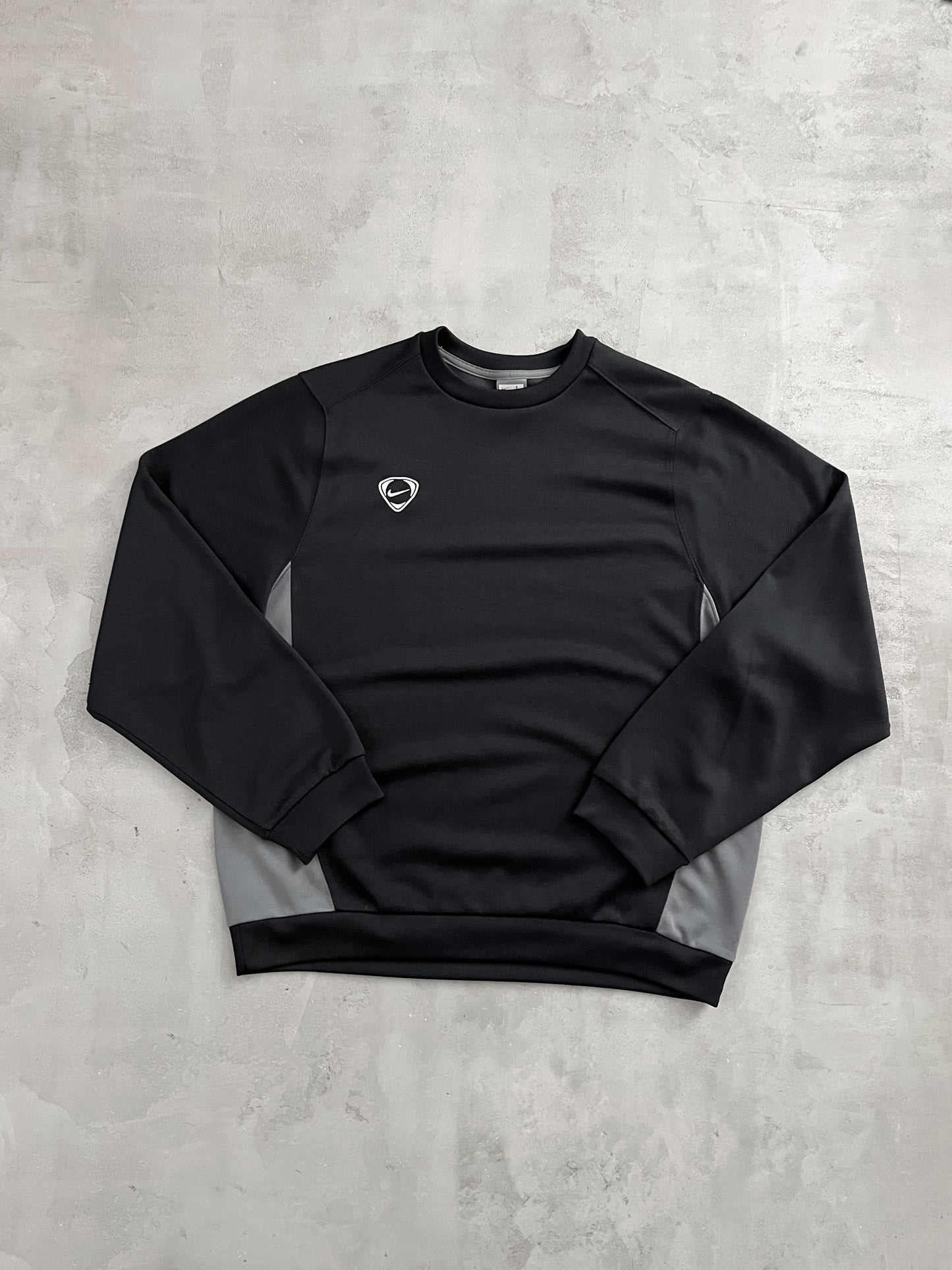 BLACK/GREY NIKE SWEATER - 2000S - L