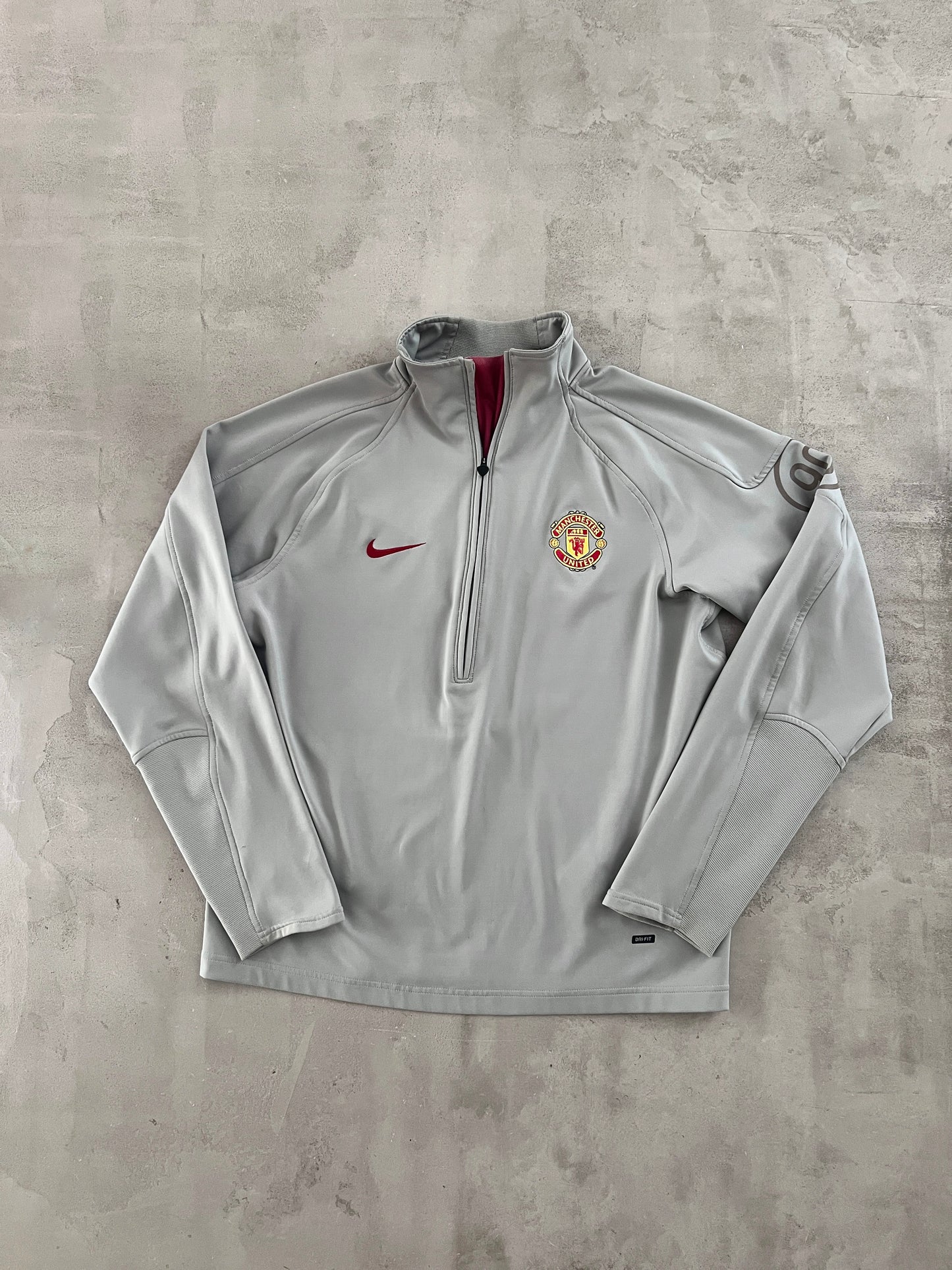 GREY MANCHESTER UNITED NIKE HALFZIP - 2000S - L/M