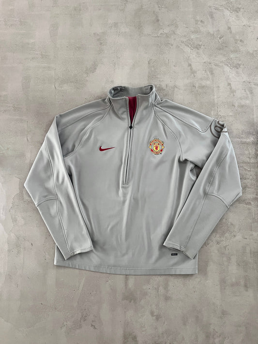 GREY MANCHESTER UNITED NIKE HALFZIP - 2000S - L/M