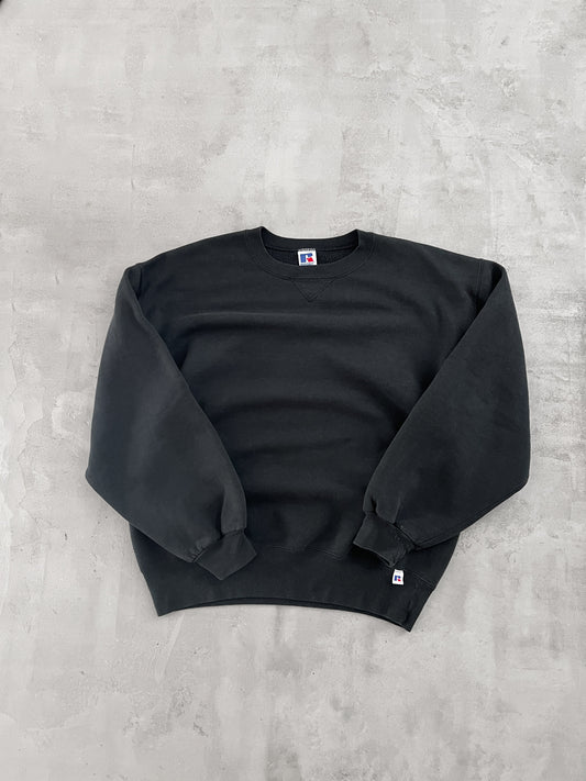 BLACK RUSSELL SWEATER - 1990S - L/M