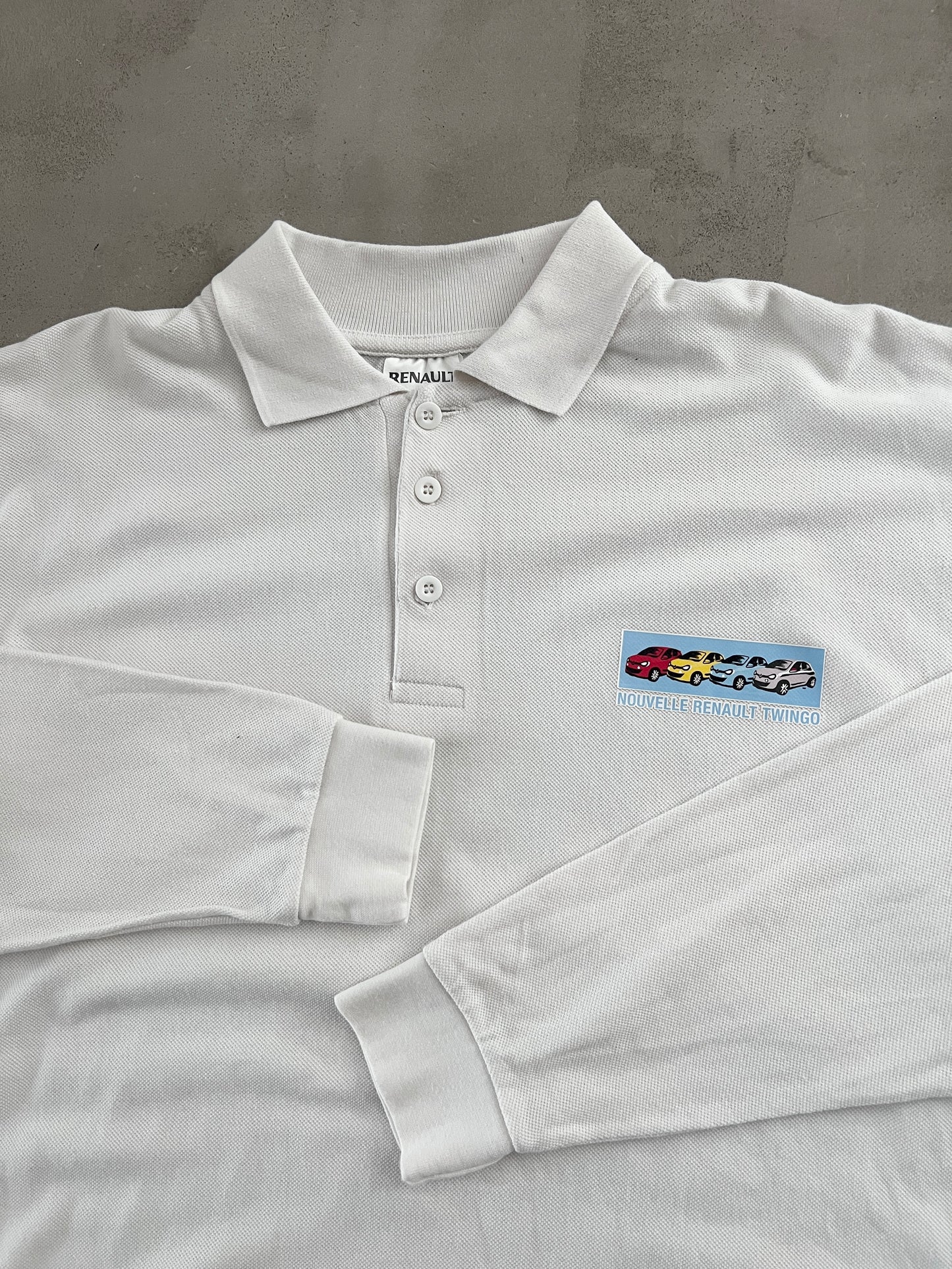 WHITE RENAULT TWINGO LONGSLEEVE - 2000S - L/M
