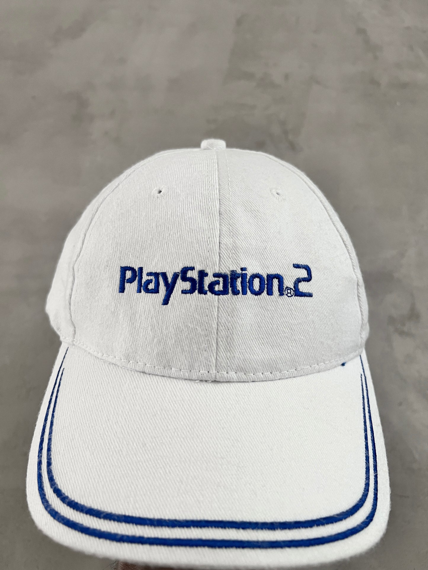WHITE/BLUE PLAYSTATION 2 CAP - 2000S